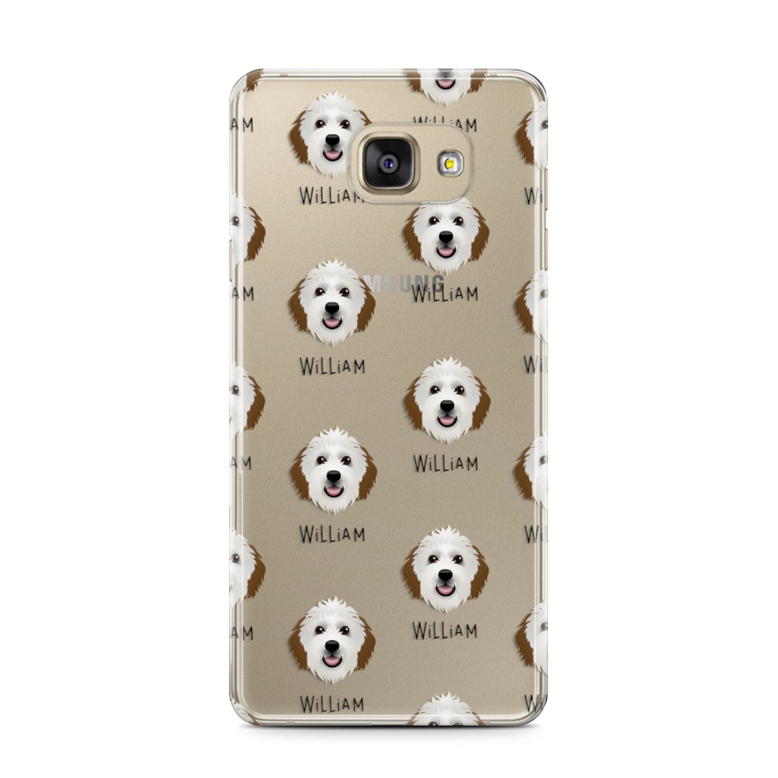 Sheepadoodle Icon with Name Samsung Galaxy A7 2016 Case on gold phone