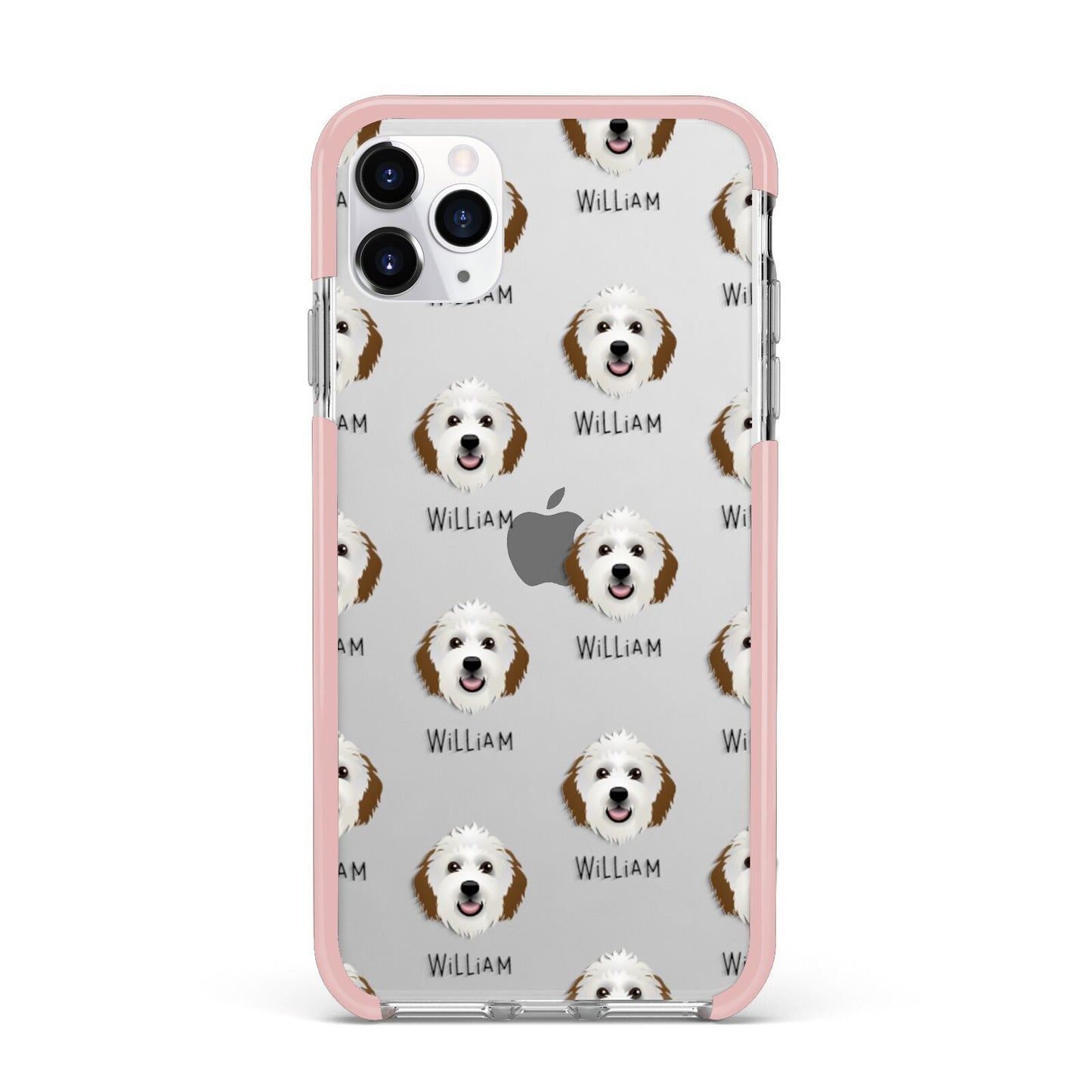Sheepadoodle Icon with Name iPhone 11 Pro Max Impact Pink Edge Case