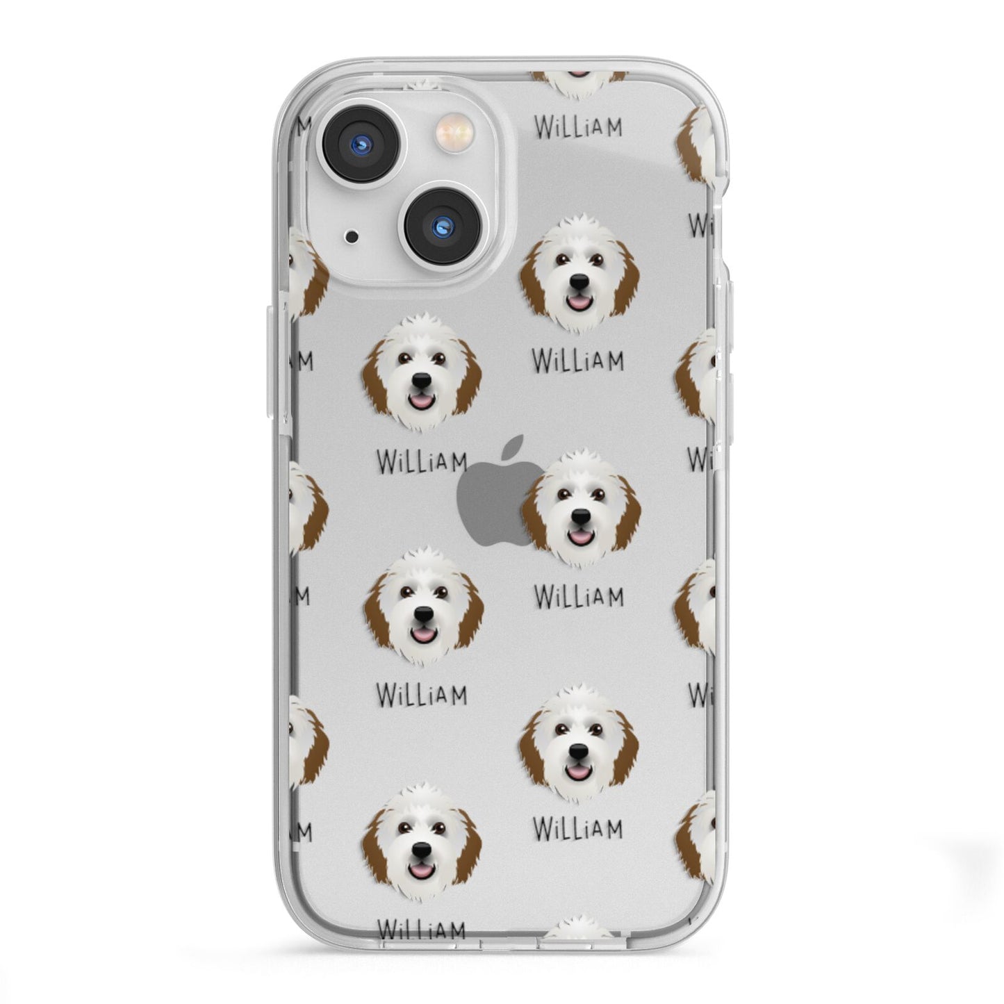 Sheepadoodle Icon with Name iPhone 13 Mini TPU Impact Case with White Edges