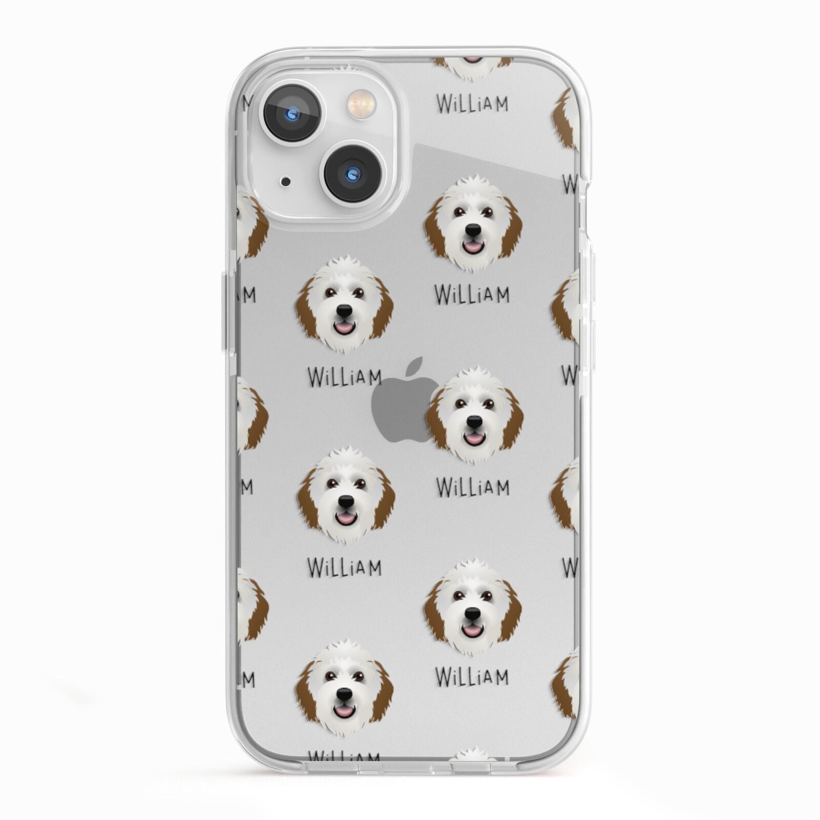 Sheepadoodle Icon with Name iPhone 13 TPU Impact Case with White Edges