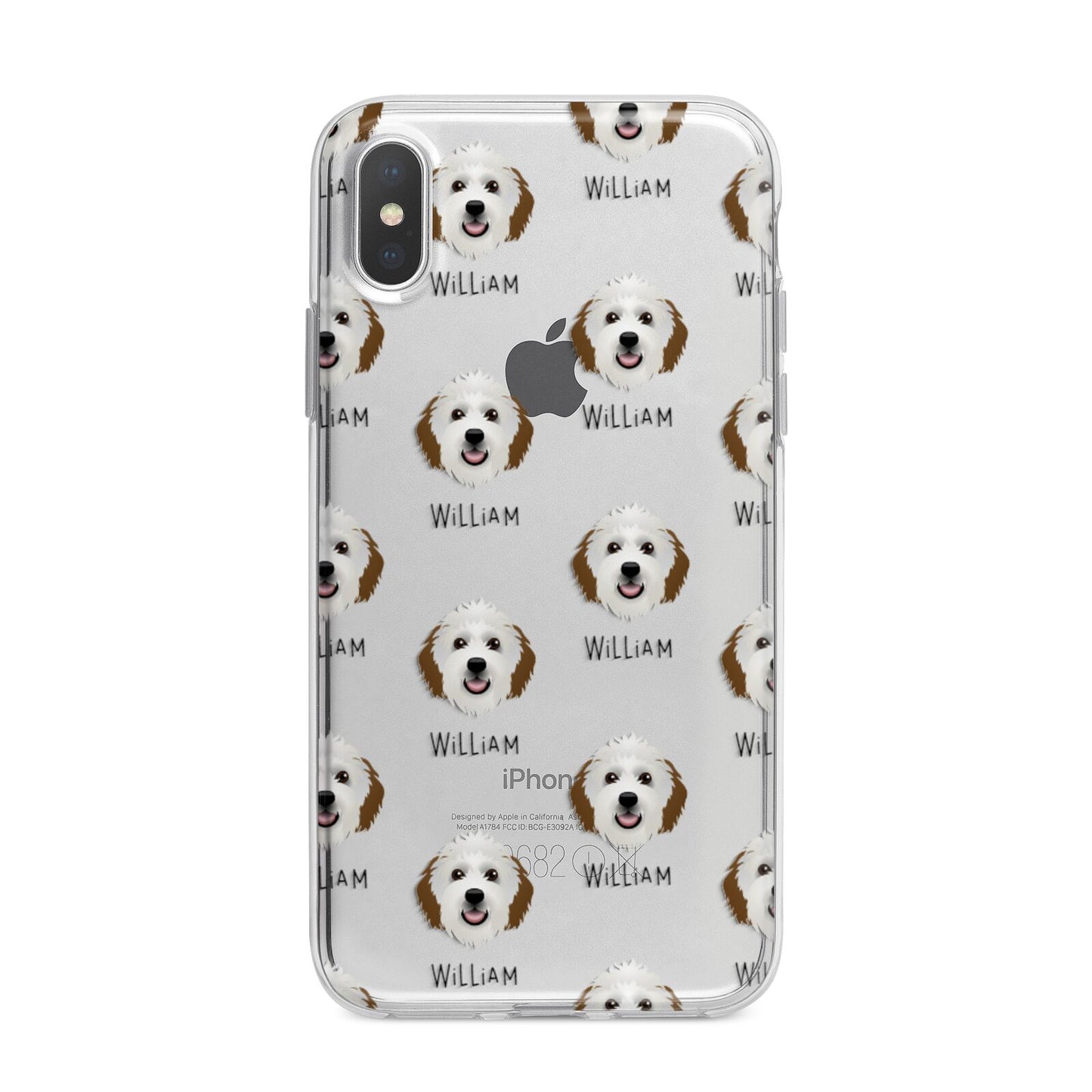 Sheepadoodle Icon with Name iPhone X Bumper Case on Silver iPhone Alternative Image 1
