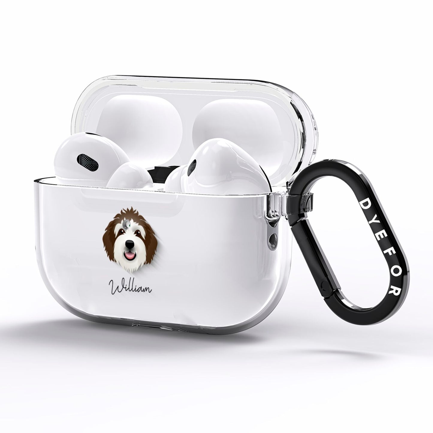 Sheepadoodle Personalised AirPods Pro Clear Case Side Image