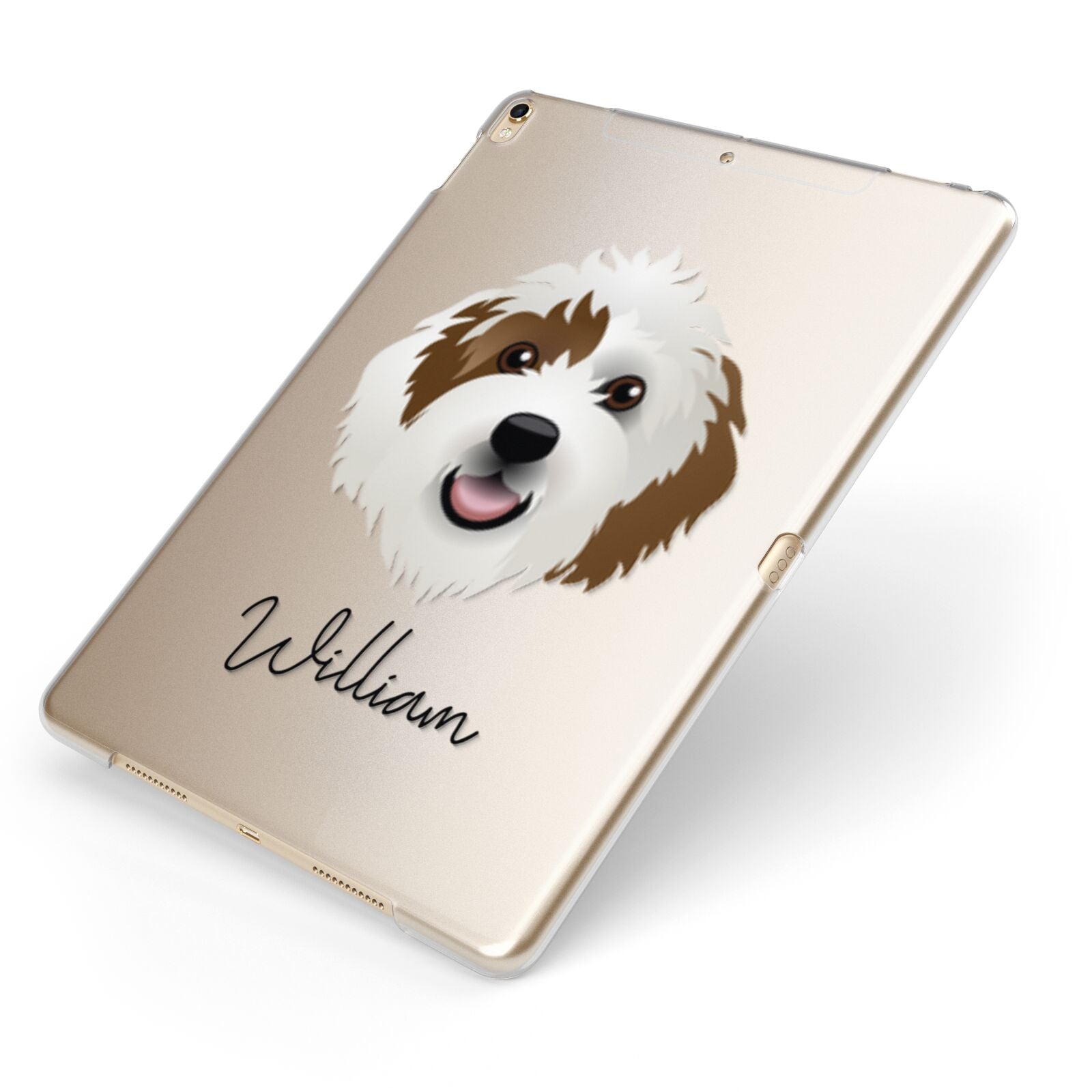 Sheepadoodle Personalised Apple iPad Case on Gold iPad Side View
