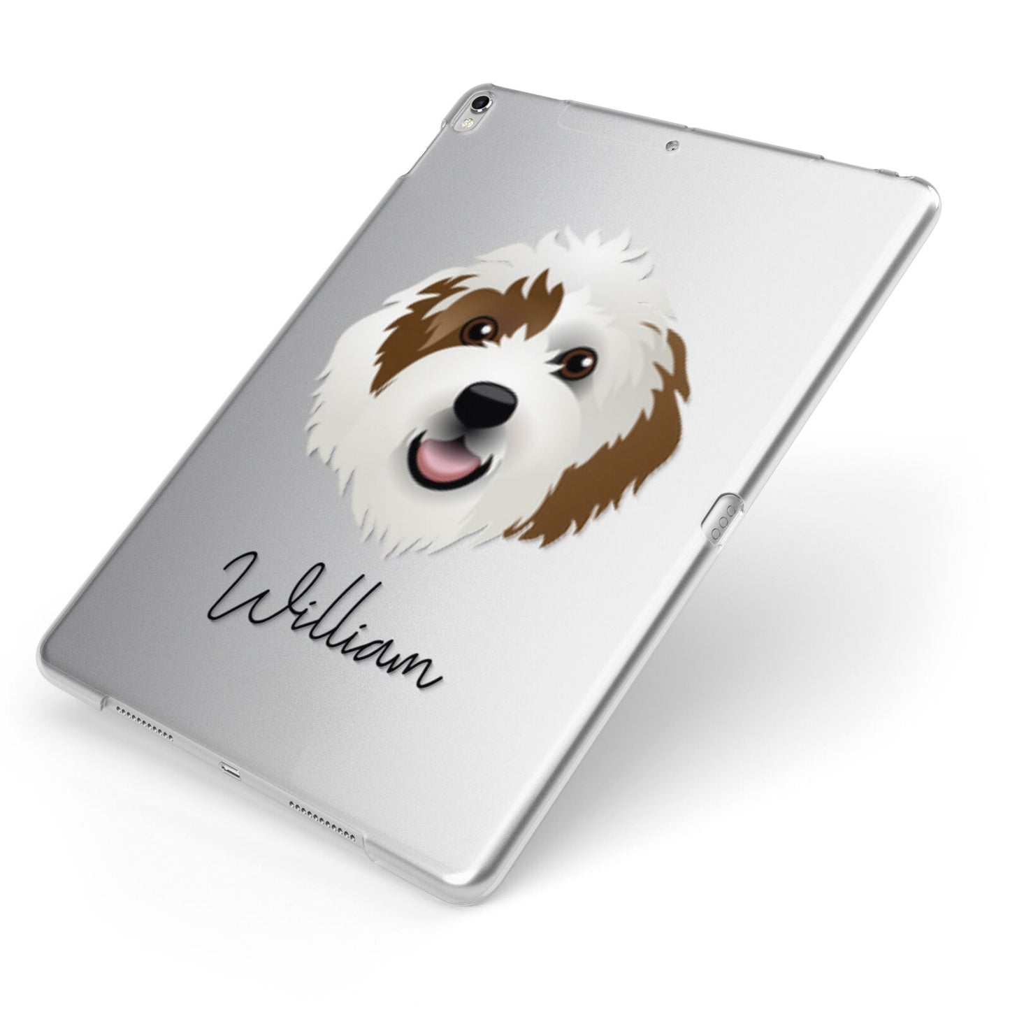 Sheepadoodle Personalised Apple iPad Case on Silver iPad Side View