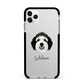 Sheepadoodle Personalised Apple iPhone 11 Pro Max in Silver with Black Impact Case