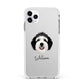 Sheepadoodle Personalised Apple iPhone 11 Pro Max in Silver with White Impact Case