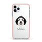 Sheepadoodle Personalised Apple iPhone 11 Pro in Silver with Pink Impact Case