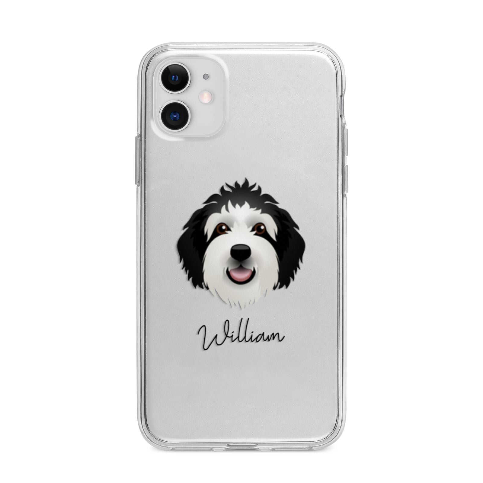 Sheepadoodle Personalised Apple iPhone 11 in White with Bumper Case