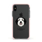 Sheepadoodle Personalised Apple iPhone Xs Impact Case Pink Edge on Black Phone