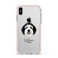 Sheepadoodle Personalised Apple iPhone Xs Max Impact Case Pink Edge on Silver Phone