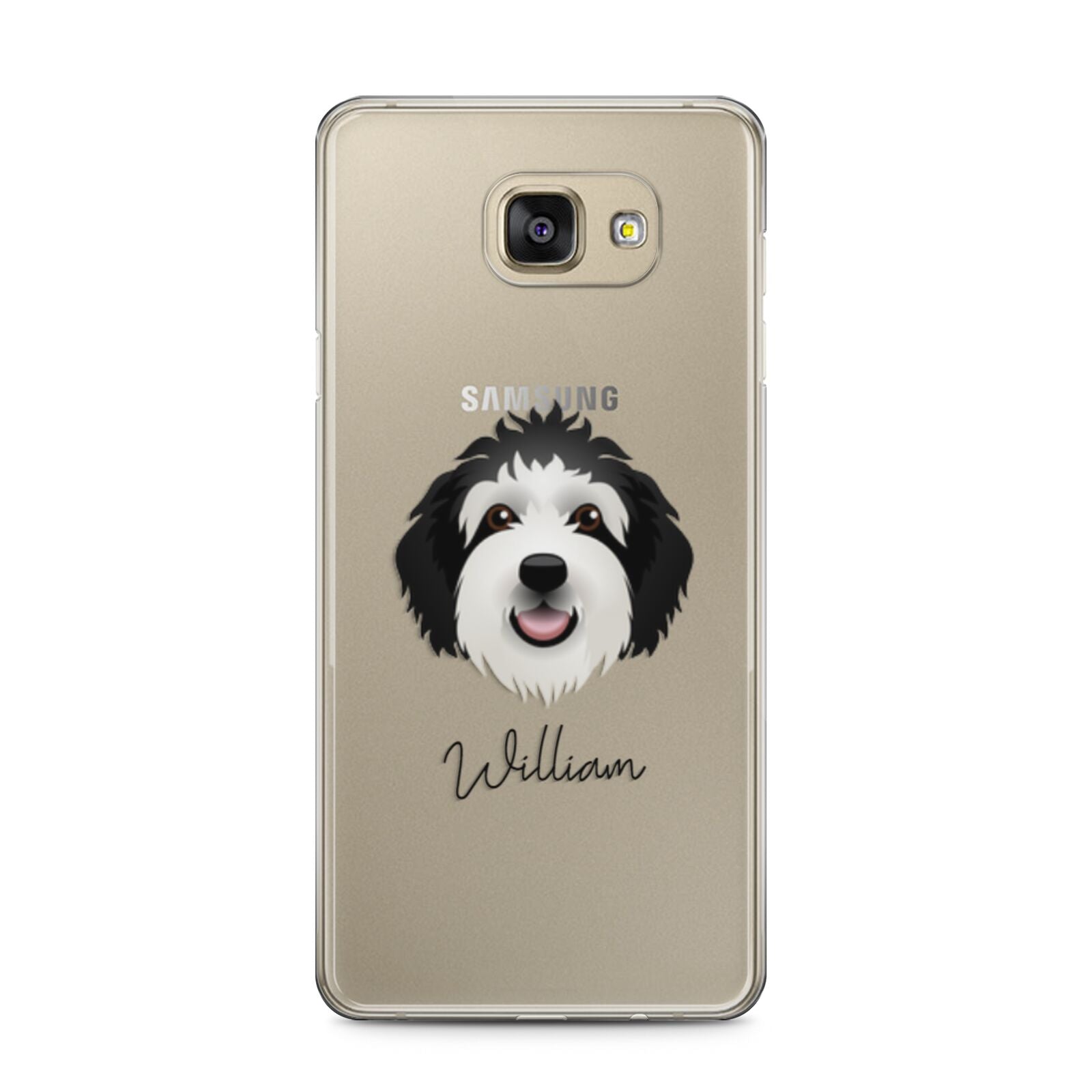 Sheepadoodle Personalised Samsung Galaxy A5 2016 Case on gold phone