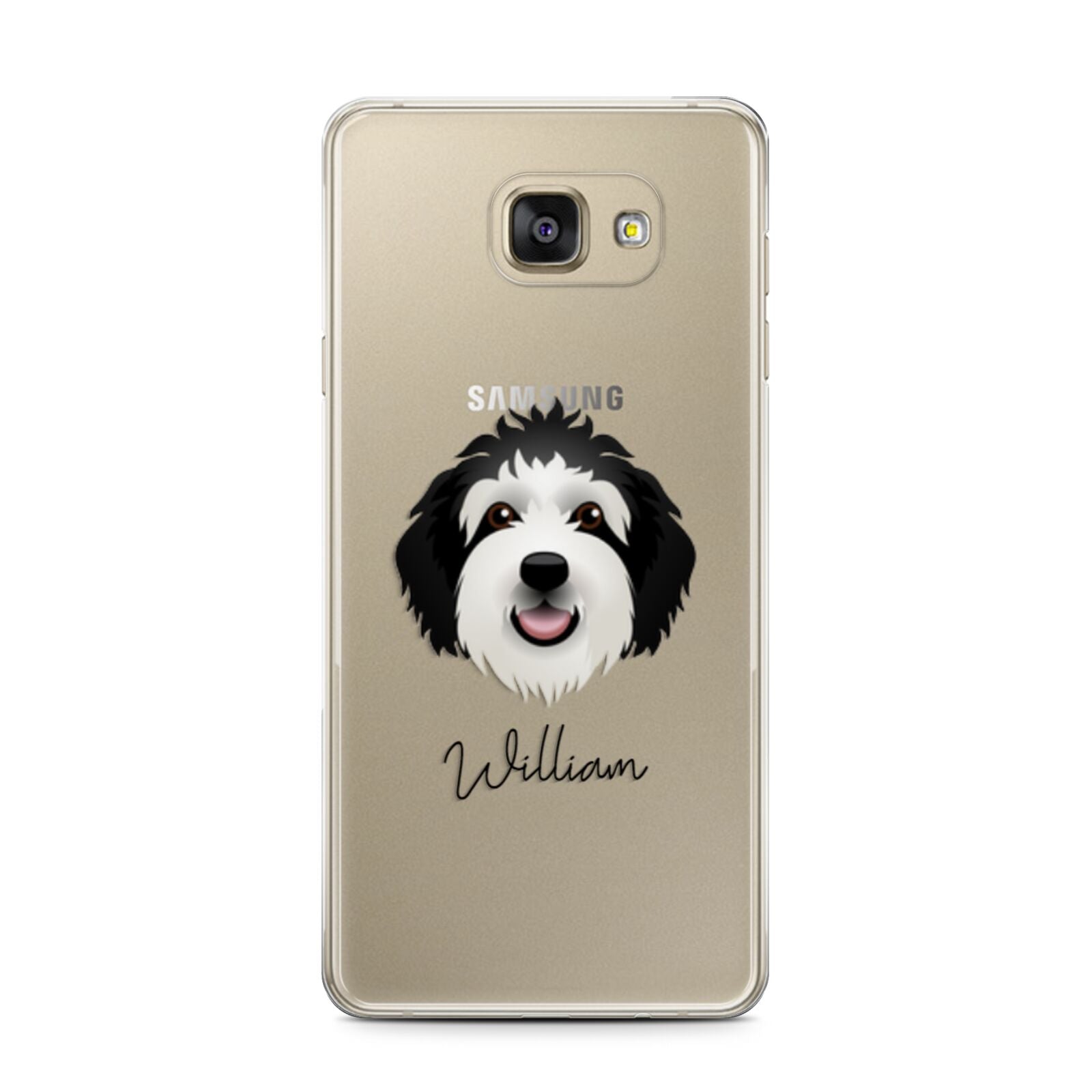 Sheepadoodle Personalised Samsung Galaxy A7 2016 Case on gold phone