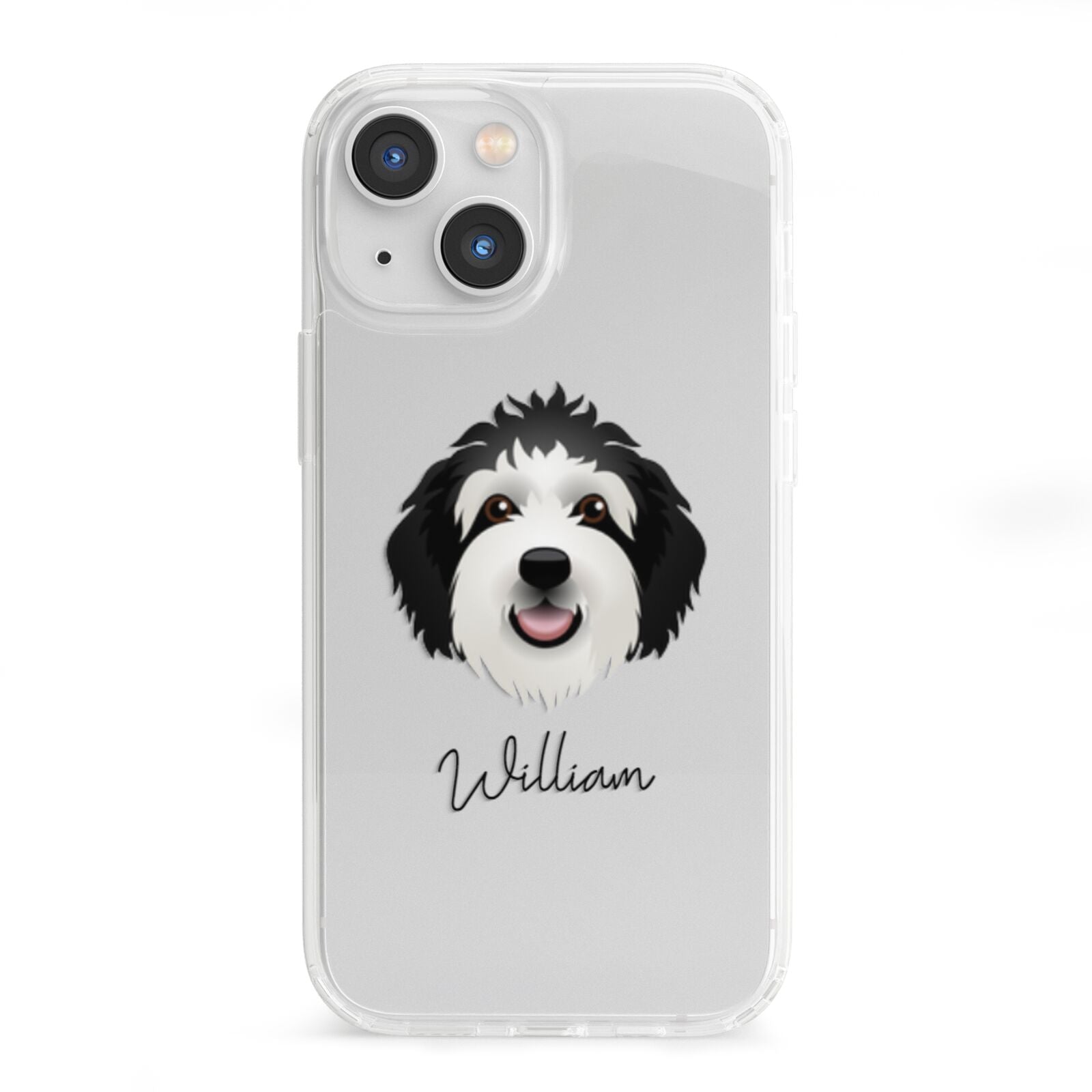 Sheepadoodle Personalised iPhone 13 Mini Clear Bumper Case