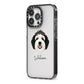 Sheepadoodle Personalised iPhone 13 Pro Black Impact Case Side Angle on Silver phone