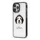 Sheepadoodle Personalised iPhone 13 Pro Max Black Impact Case Side Angle on Silver phone