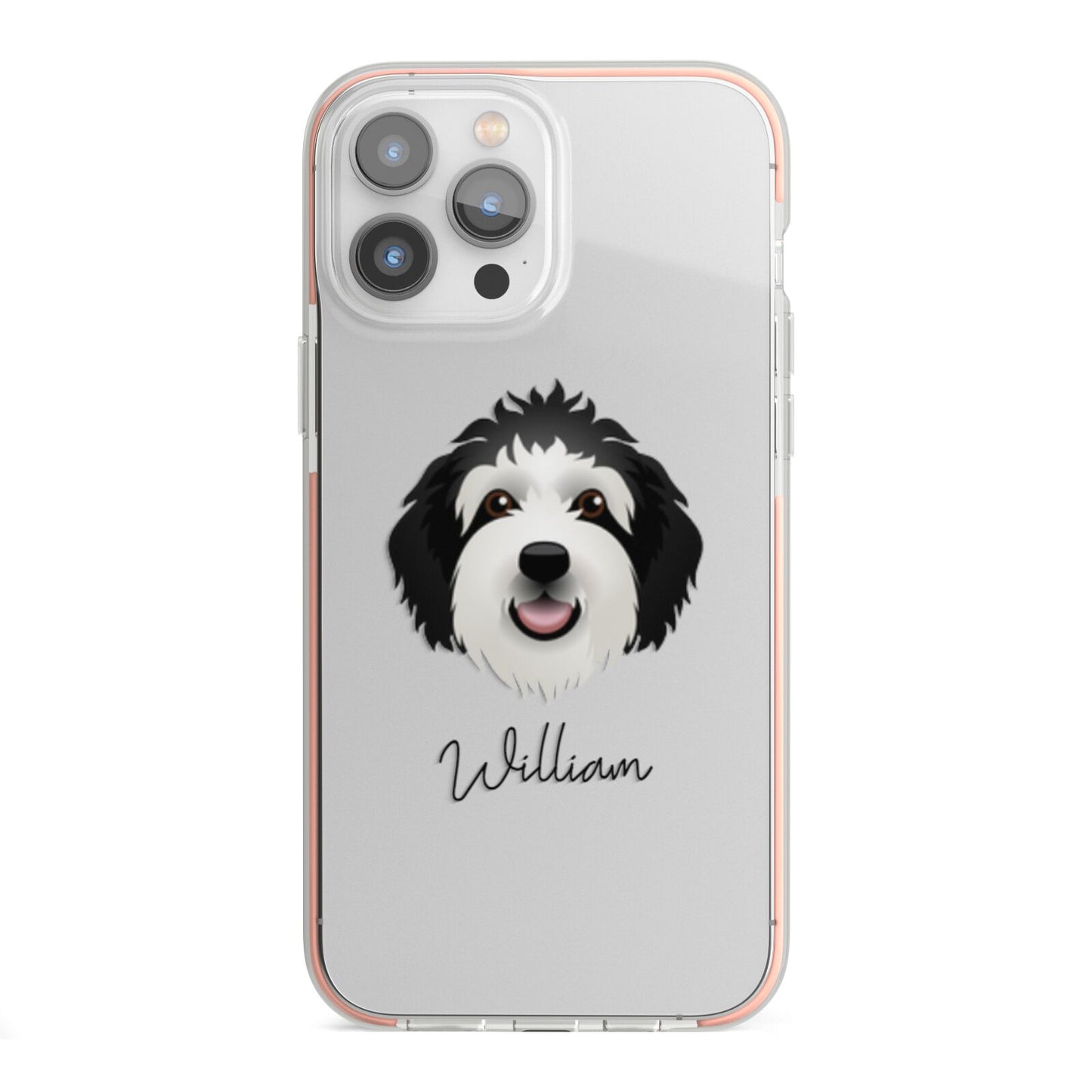 Sheepadoodle Personalised iPhone 13 Pro Max TPU Impact Case with Pink Edges