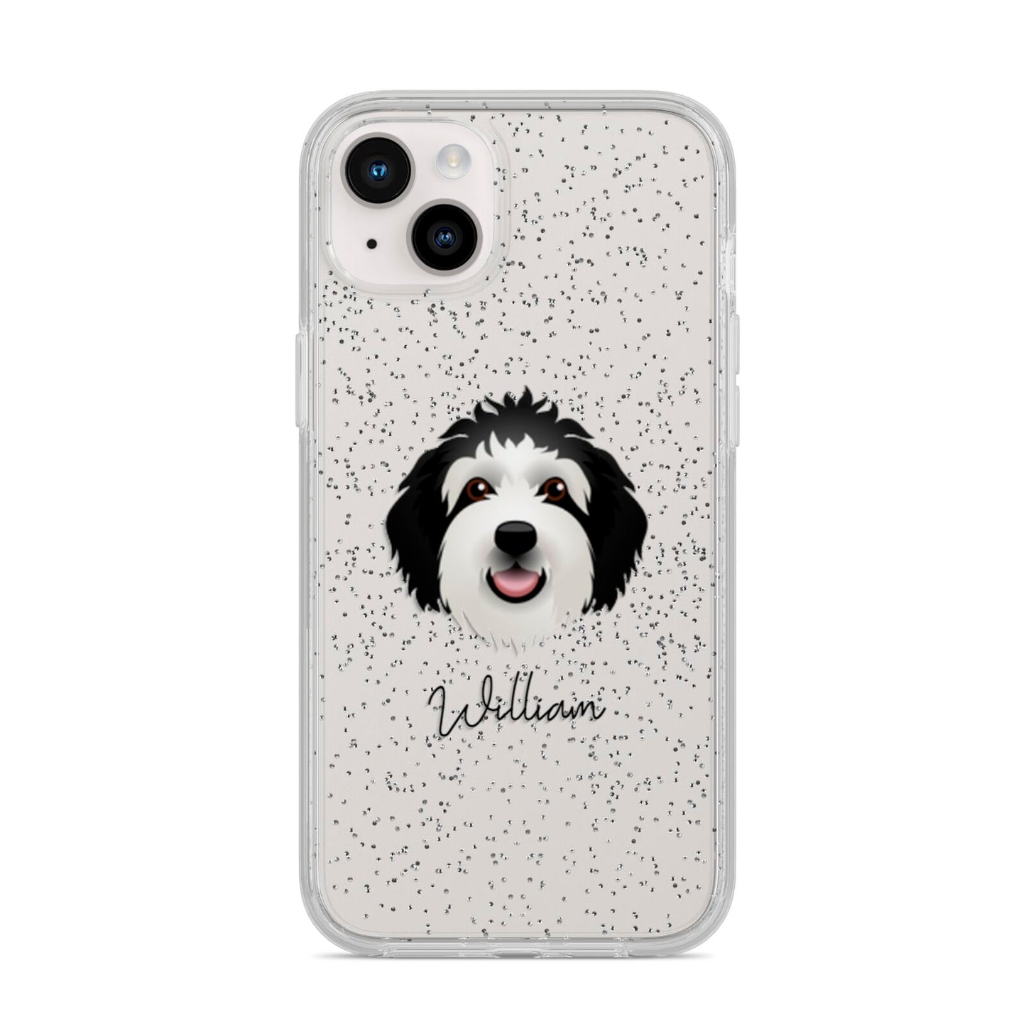 Sheepadoodle Personalised iPhone 14 Plus Glitter Tough Case Starlight