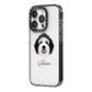 Sheepadoodle Personalised iPhone 14 Pro Black Impact Case Side Angle on Silver phone