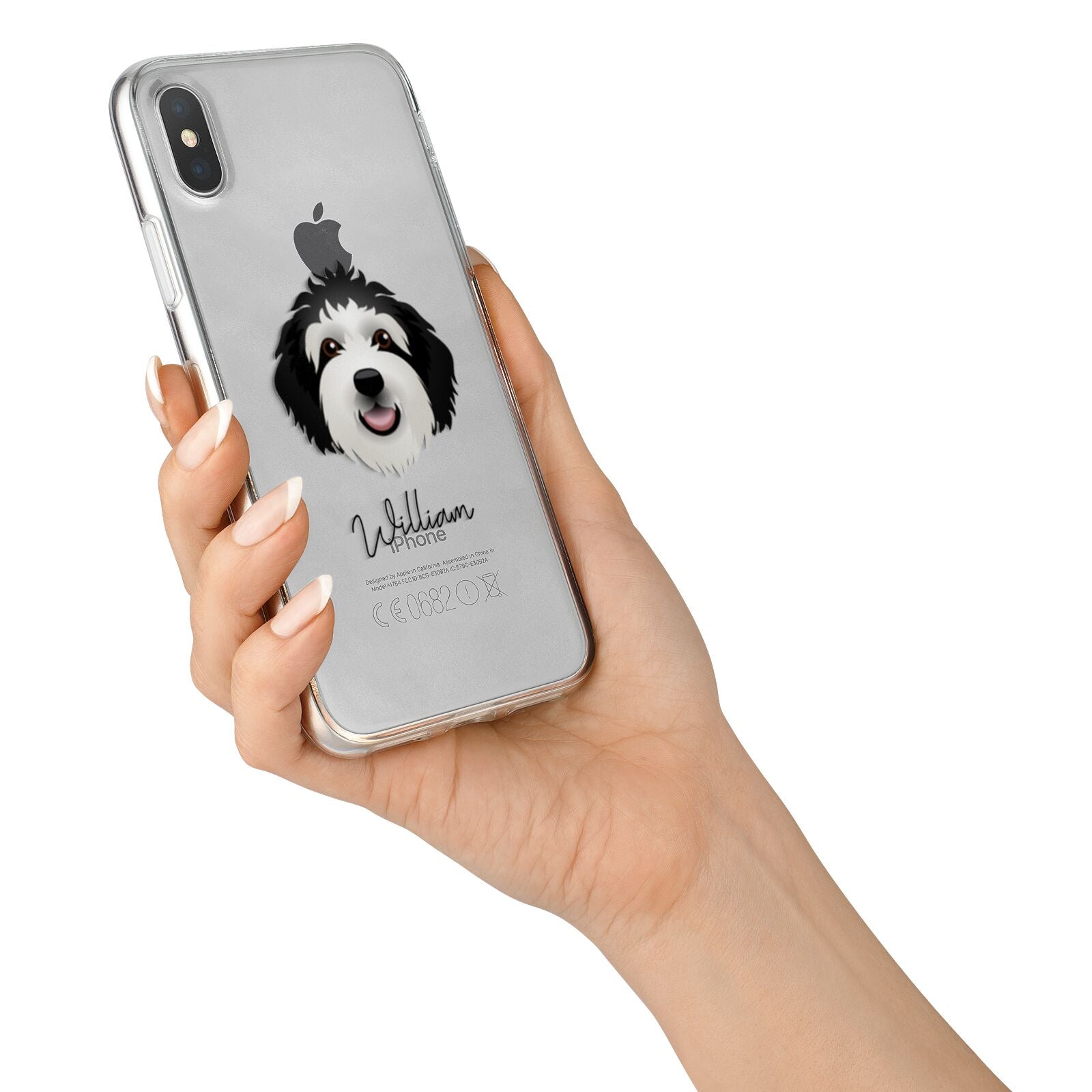 Sheepadoodle Personalised iPhone X Bumper Case on Silver iPhone Alternative Image 2