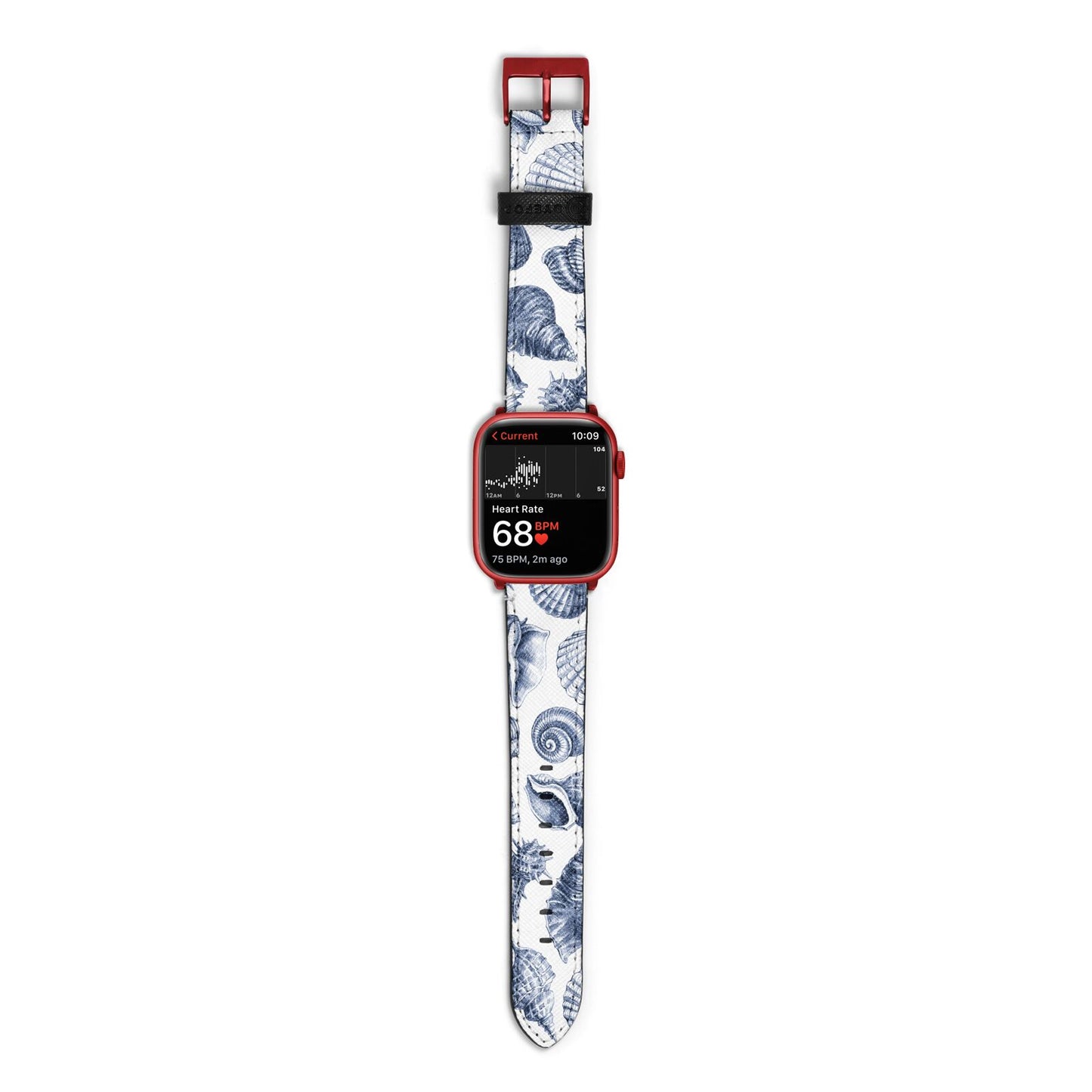 Shell Apple Watch Strap Size 38mm with Red Hardware