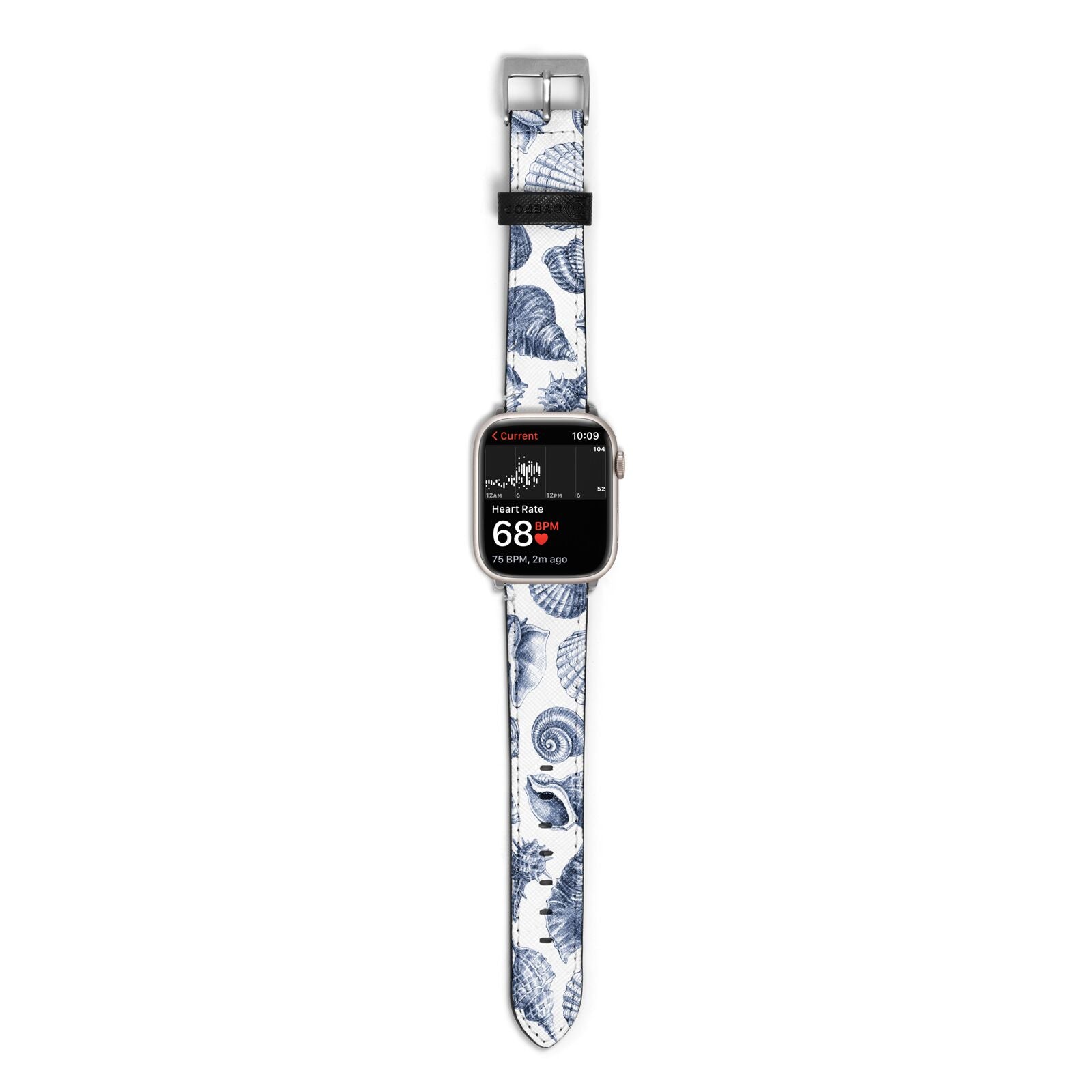 Shell Apple Watch Strap Size 38mm with Silver Hardware