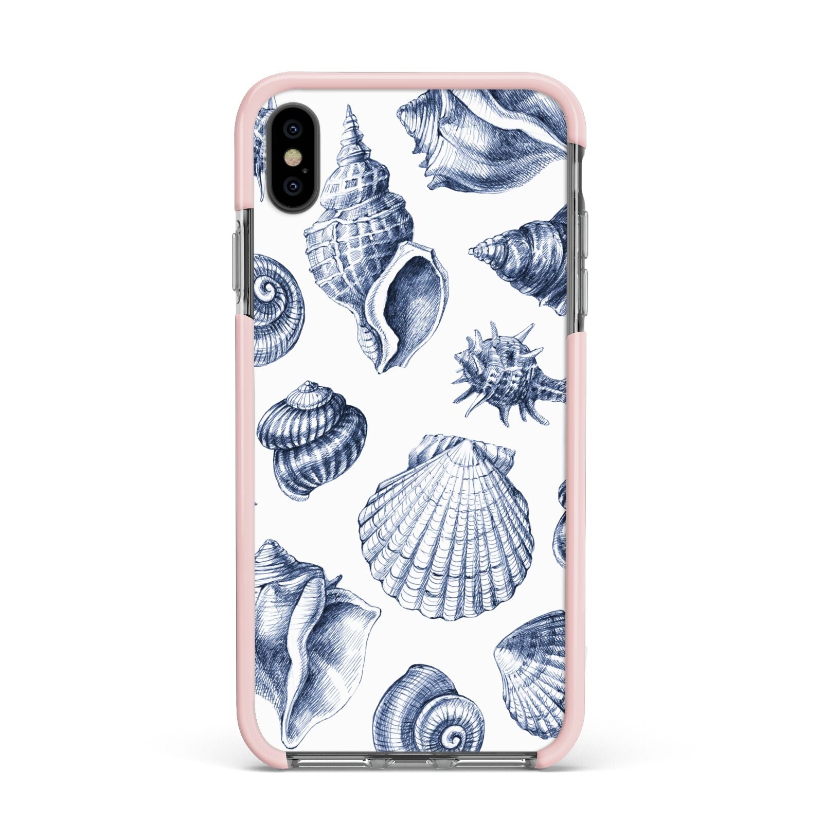Shell Apple iPhone Xs Max Impact Case Pink Edge on Black Phone