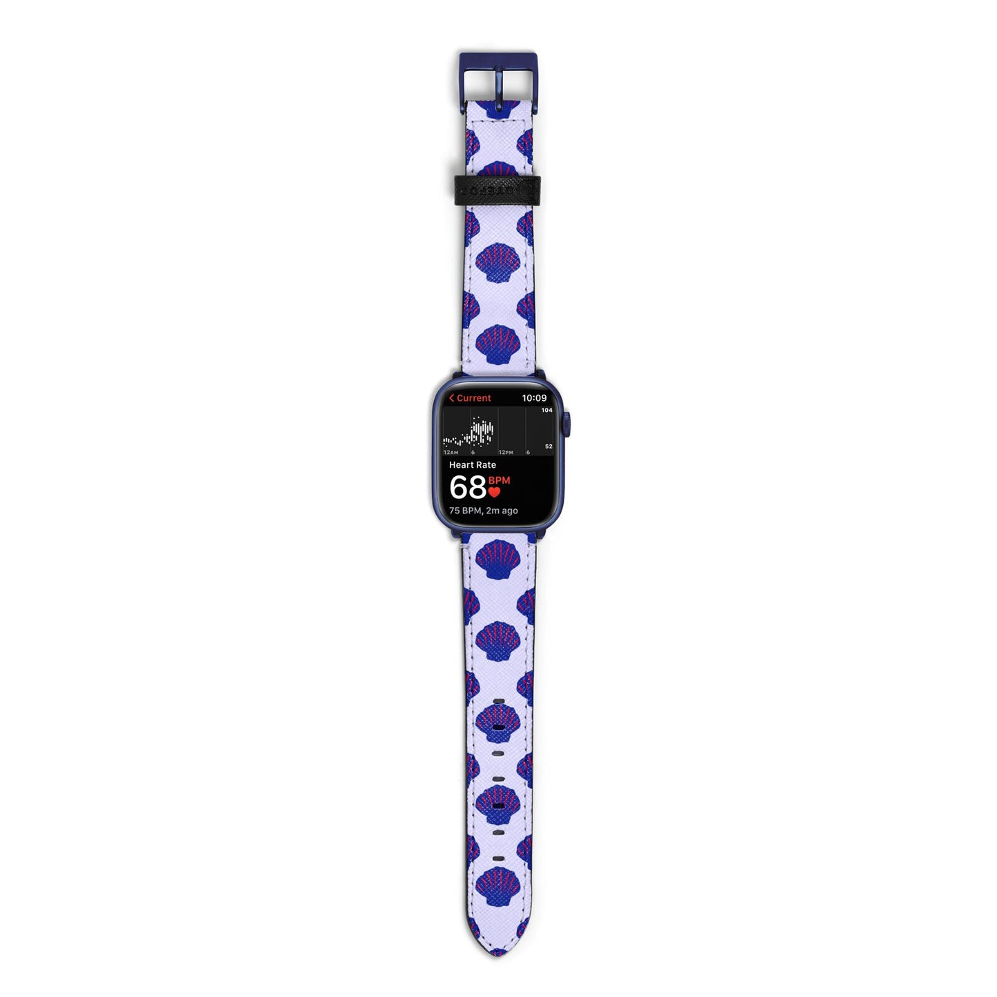 Shell Pattern Apple Watch Strap Size 38mm with Blue Hardware