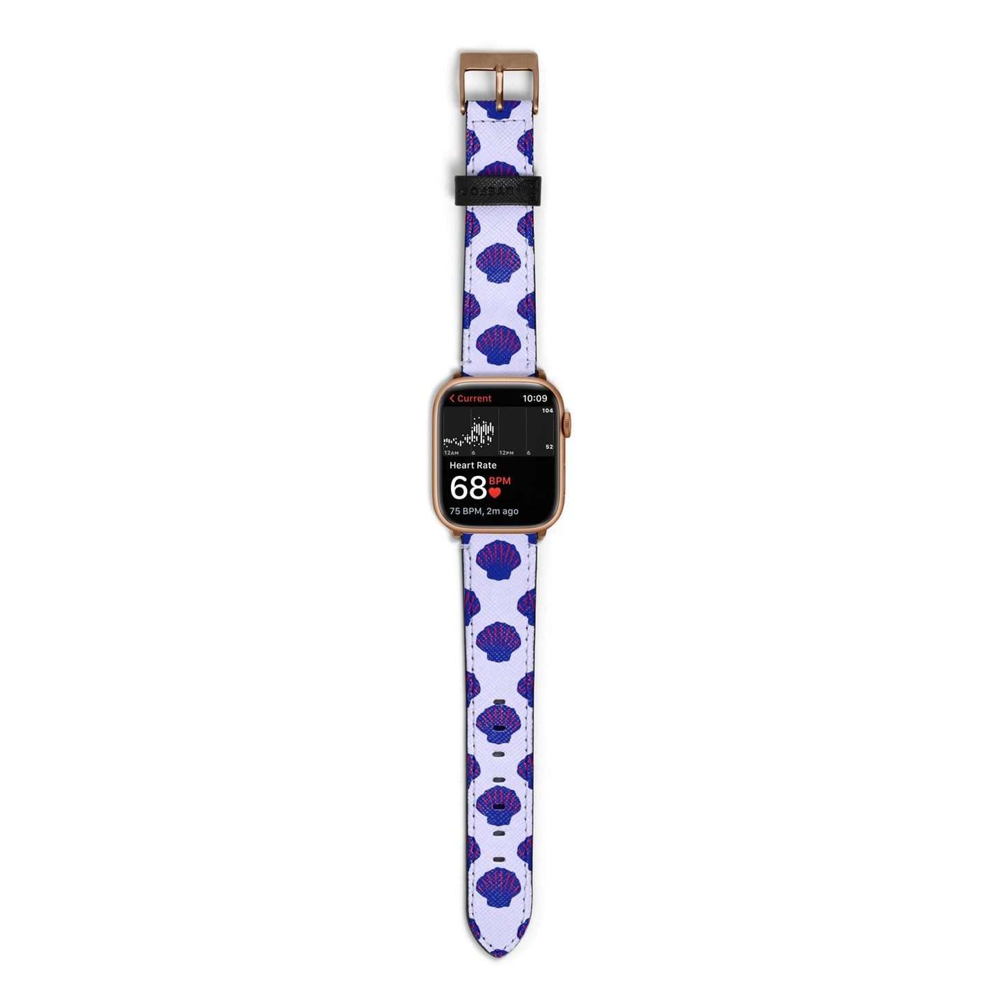 Shell Pattern Apple Watch Strap Size 38mm with Gold Hardware