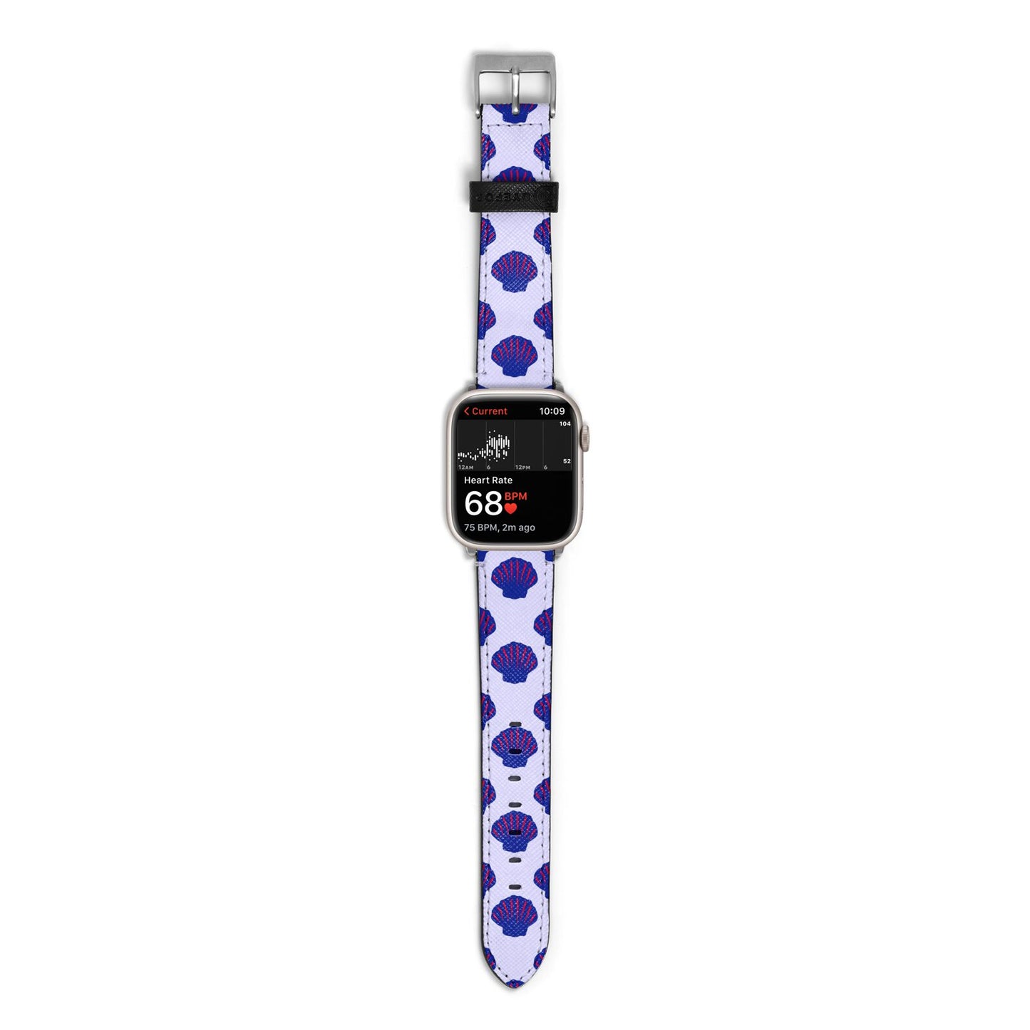 Shell Pattern Apple Watch Strap Size 38mm with Silver Hardware