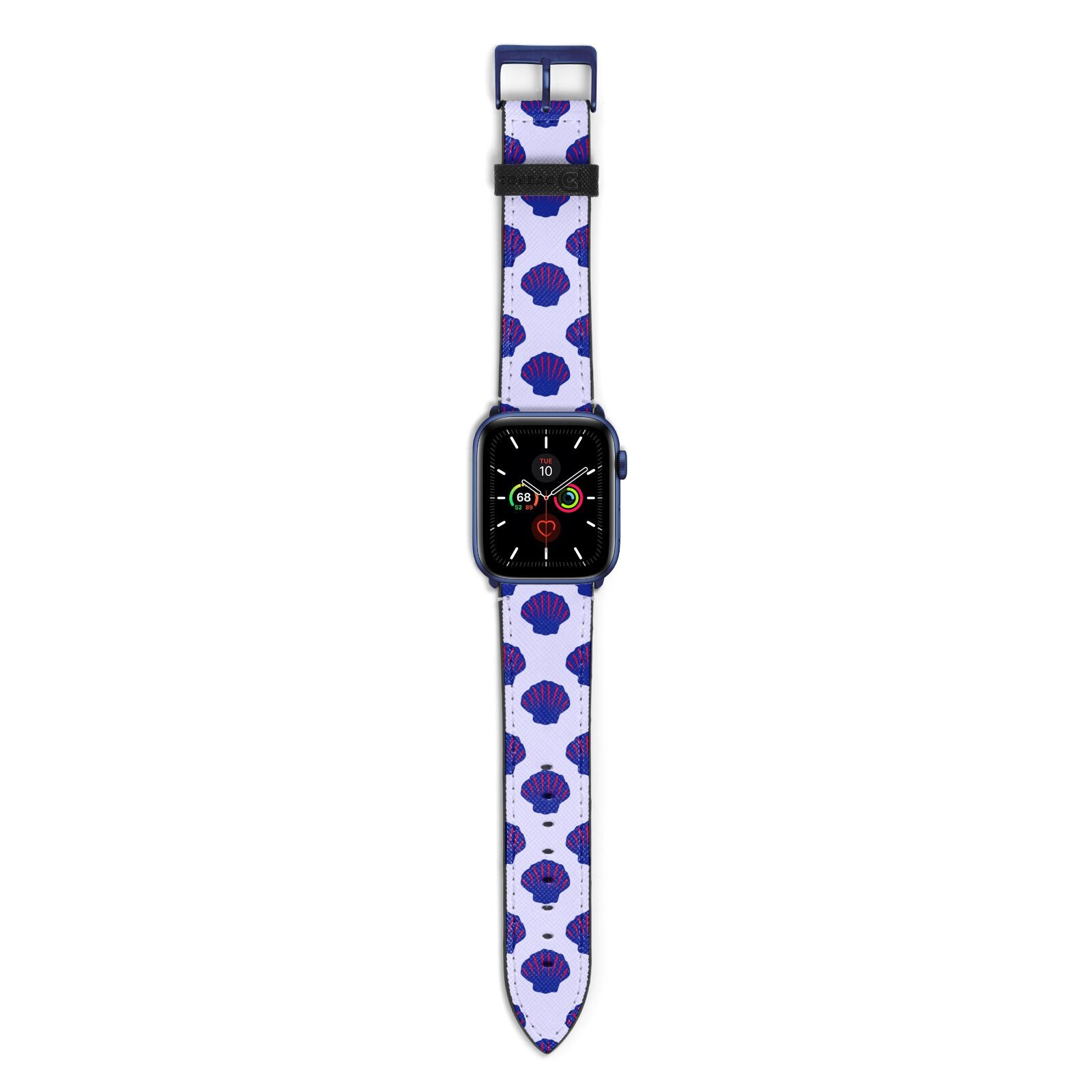 Shell Pattern Apple Watch Strap with Blue Hardware
