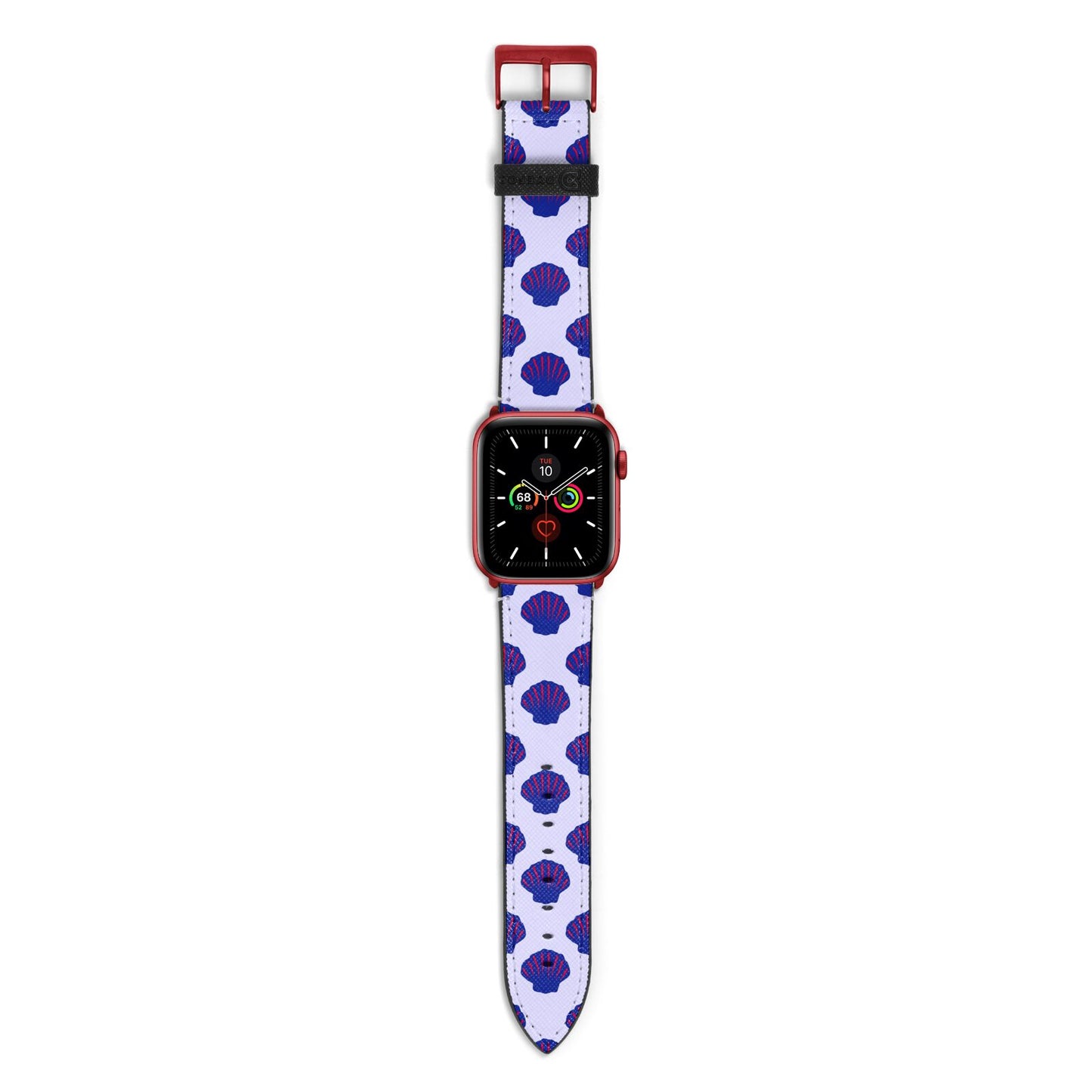 Shell Pattern Apple Watch Strap with Red Hardware