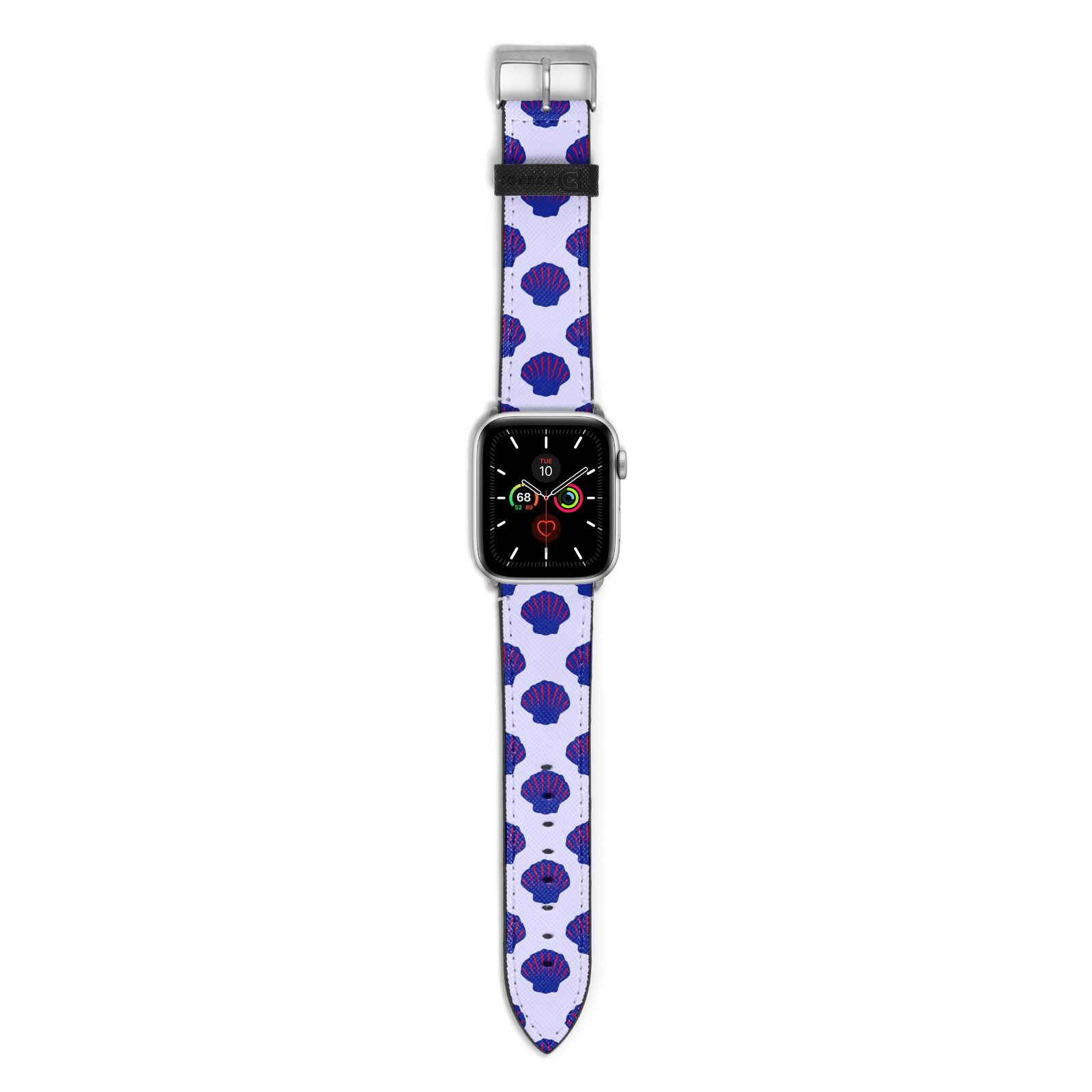 Shell Pattern Apple Watch Strap with Silver Hardware