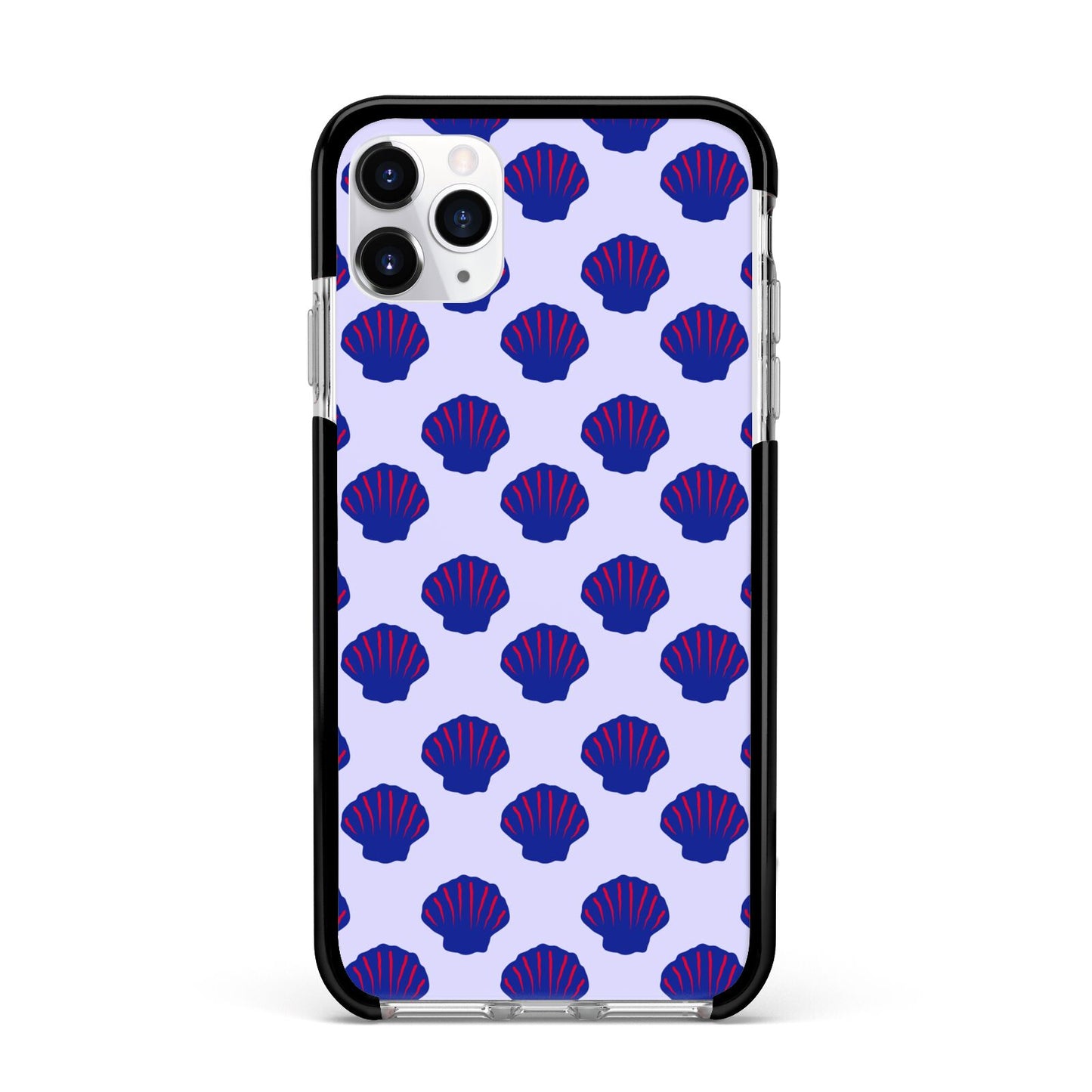 Shell Pattern Apple iPhone 11 Pro Max in Silver with Black Impact Case