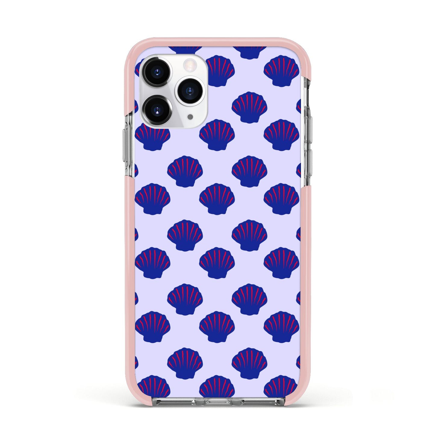 Shell Pattern Apple iPhone 11 Pro in Silver with Pink Impact Case