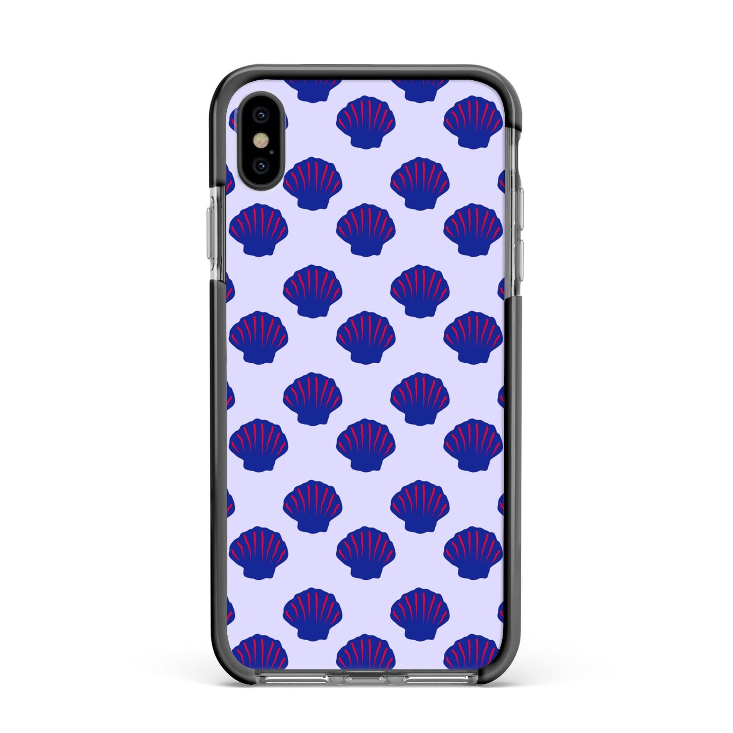 Shell Pattern Apple iPhone Xs Max Impact Case Black Edge on Black Phone
