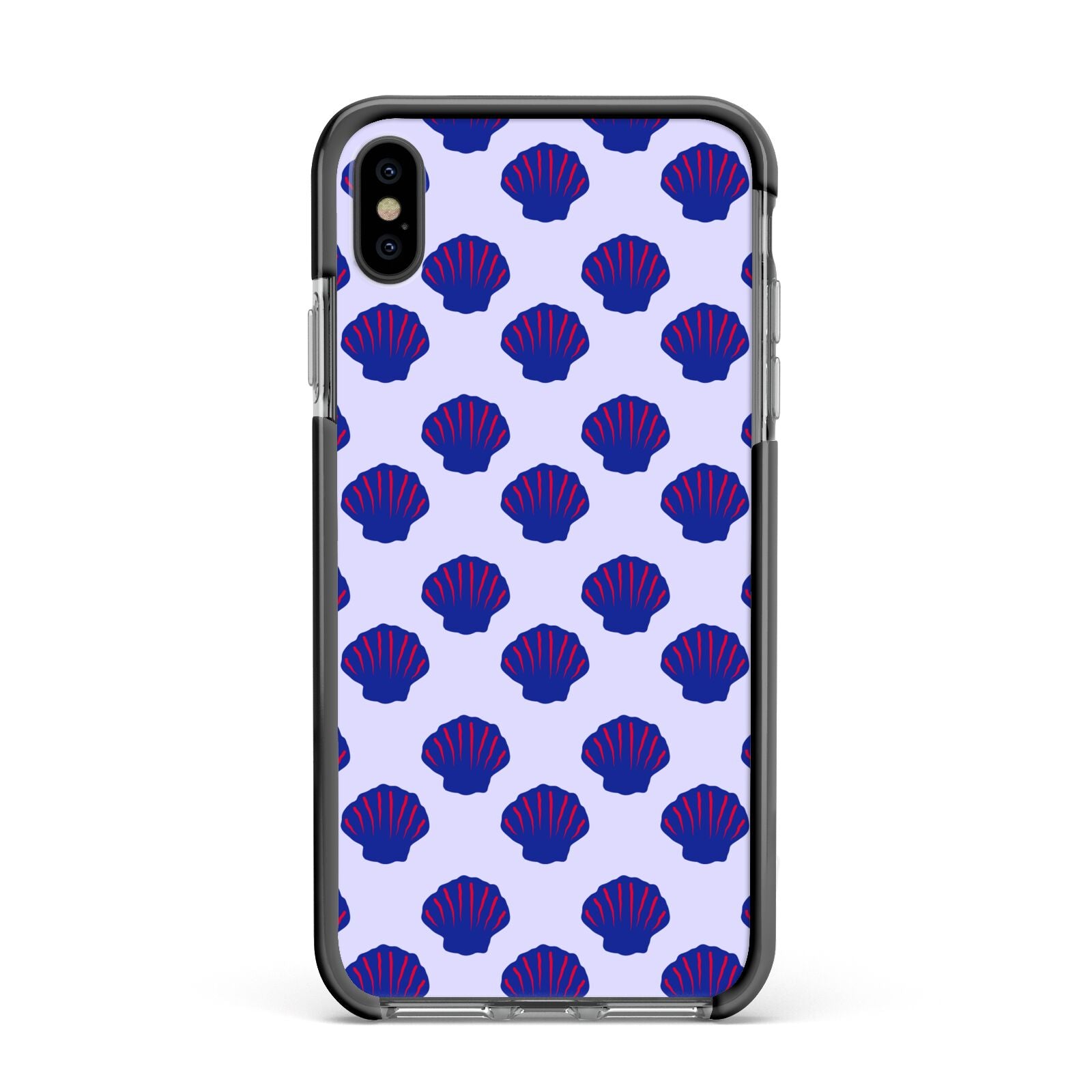 Shell Pattern Apple iPhone Xs Max Impact Case Black Edge on Black Phone