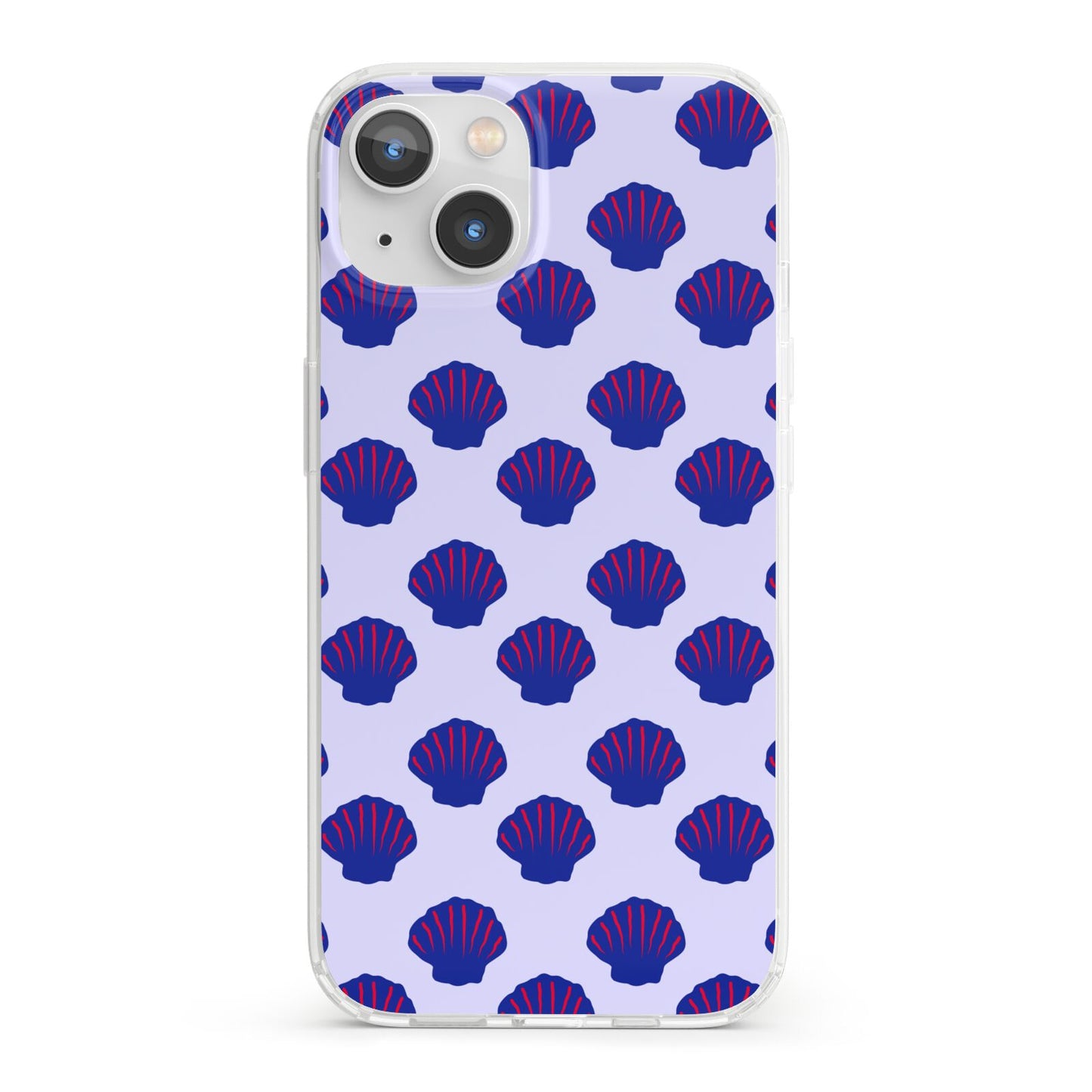 Shell Pattern iPhone 13 Clear Bumper Case