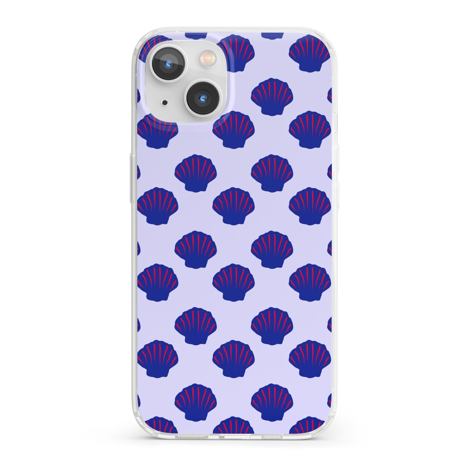 Shell Pattern iPhone 13 Clear Bumper Case