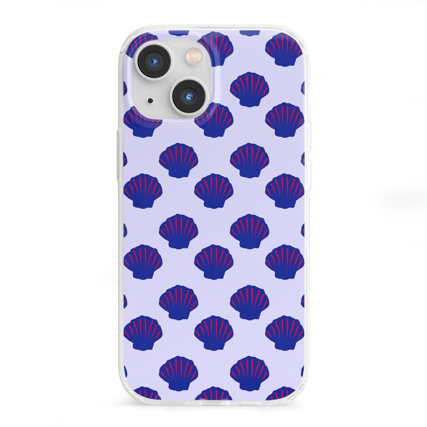 Shell Pattern iPhone 13 Mini Clear Bumper Case
