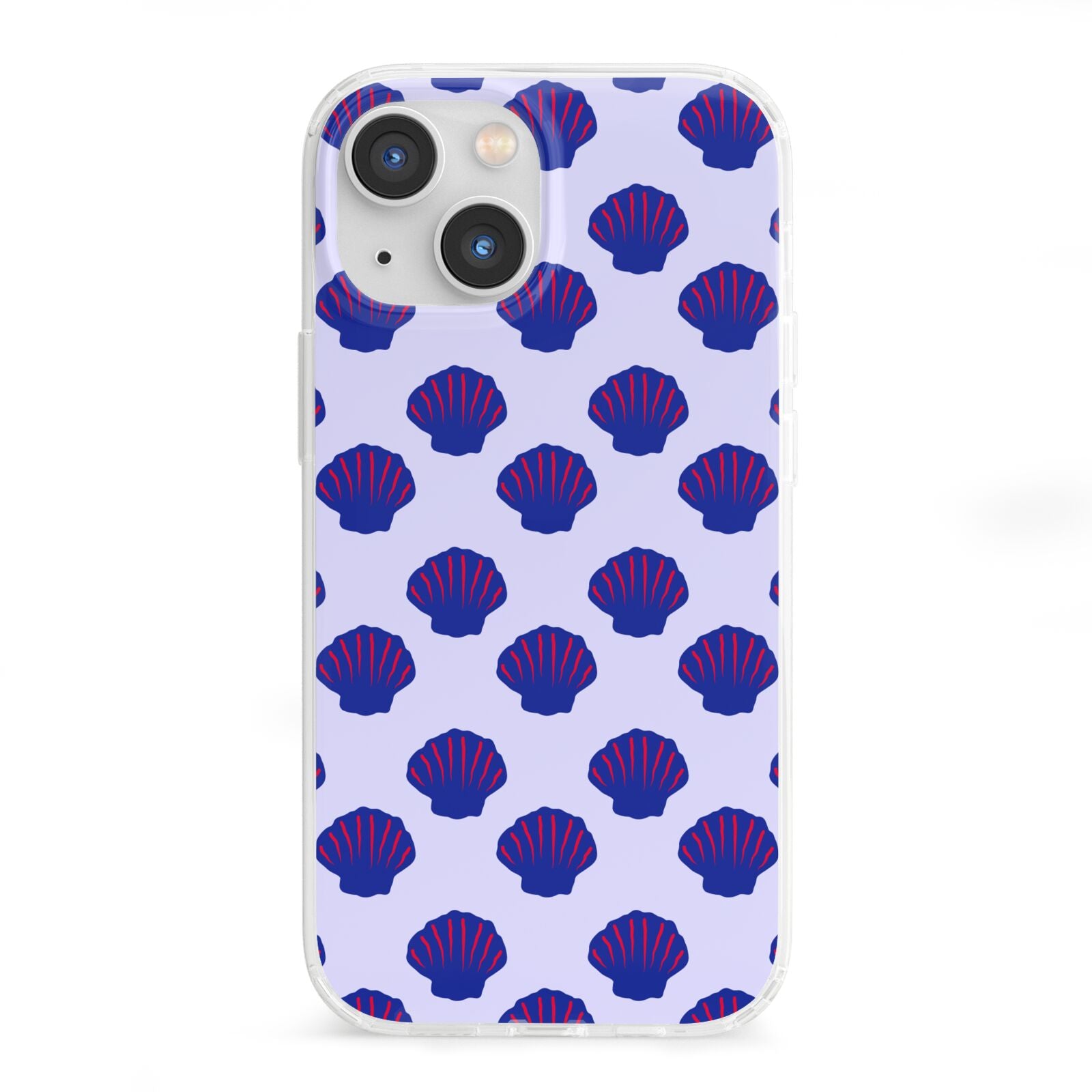 Shell Pattern iPhone 13 Mini Clear Bumper Case