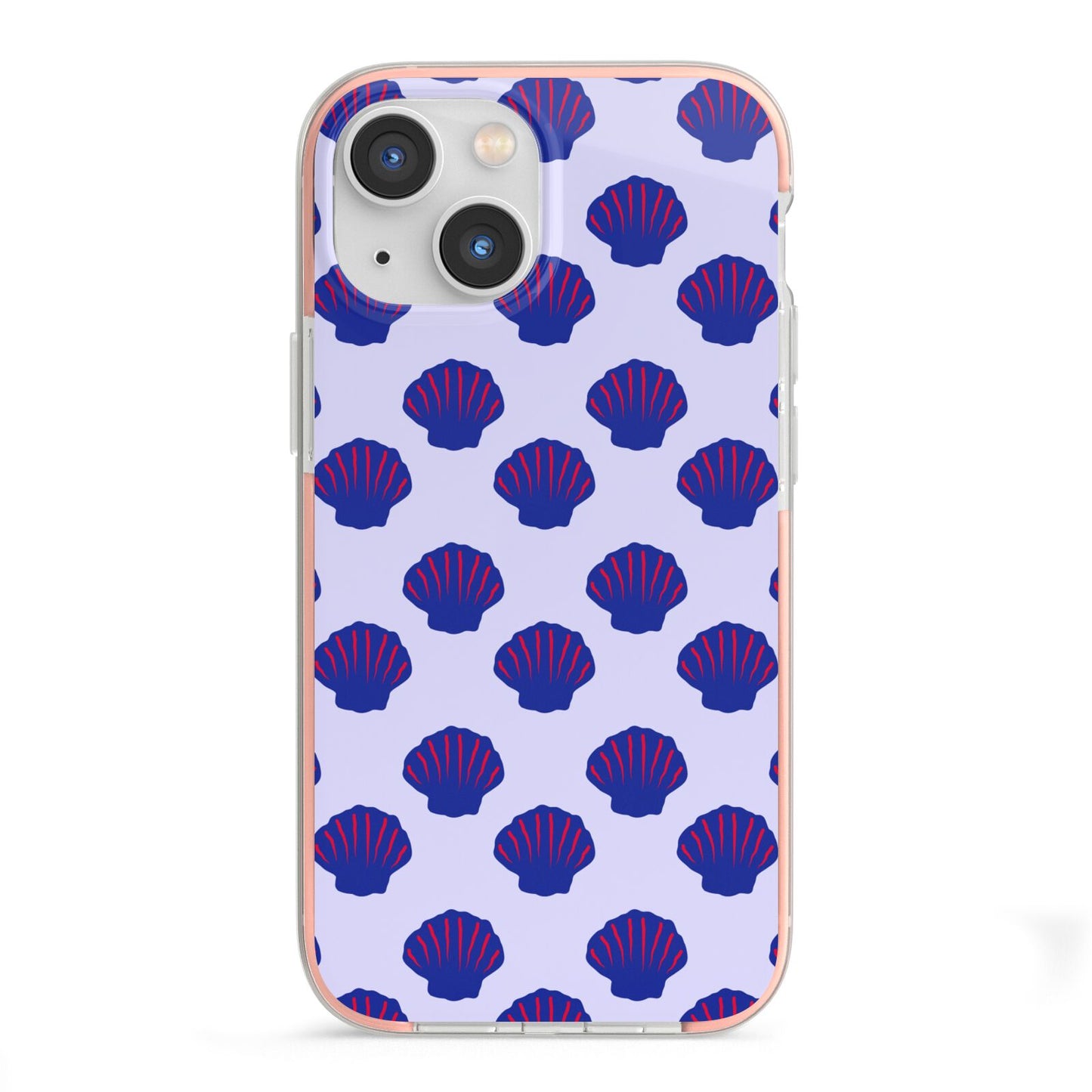 Shell Pattern iPhone 13 Mini TPU Impact Case with Pink Edges