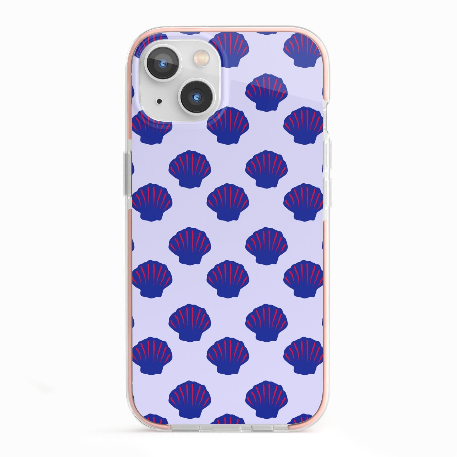 Shell Pattern iPhone 13 TPU Impact Case with Pink Edges