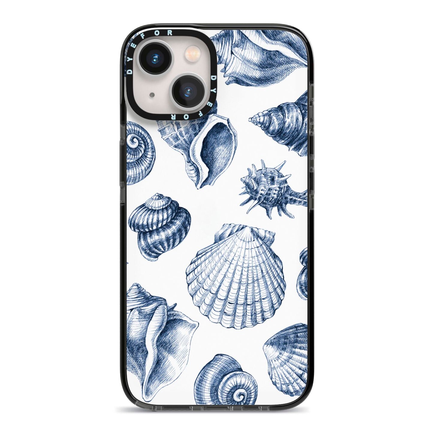 Shell iPhone 13 Black Impact Case on Silver phone