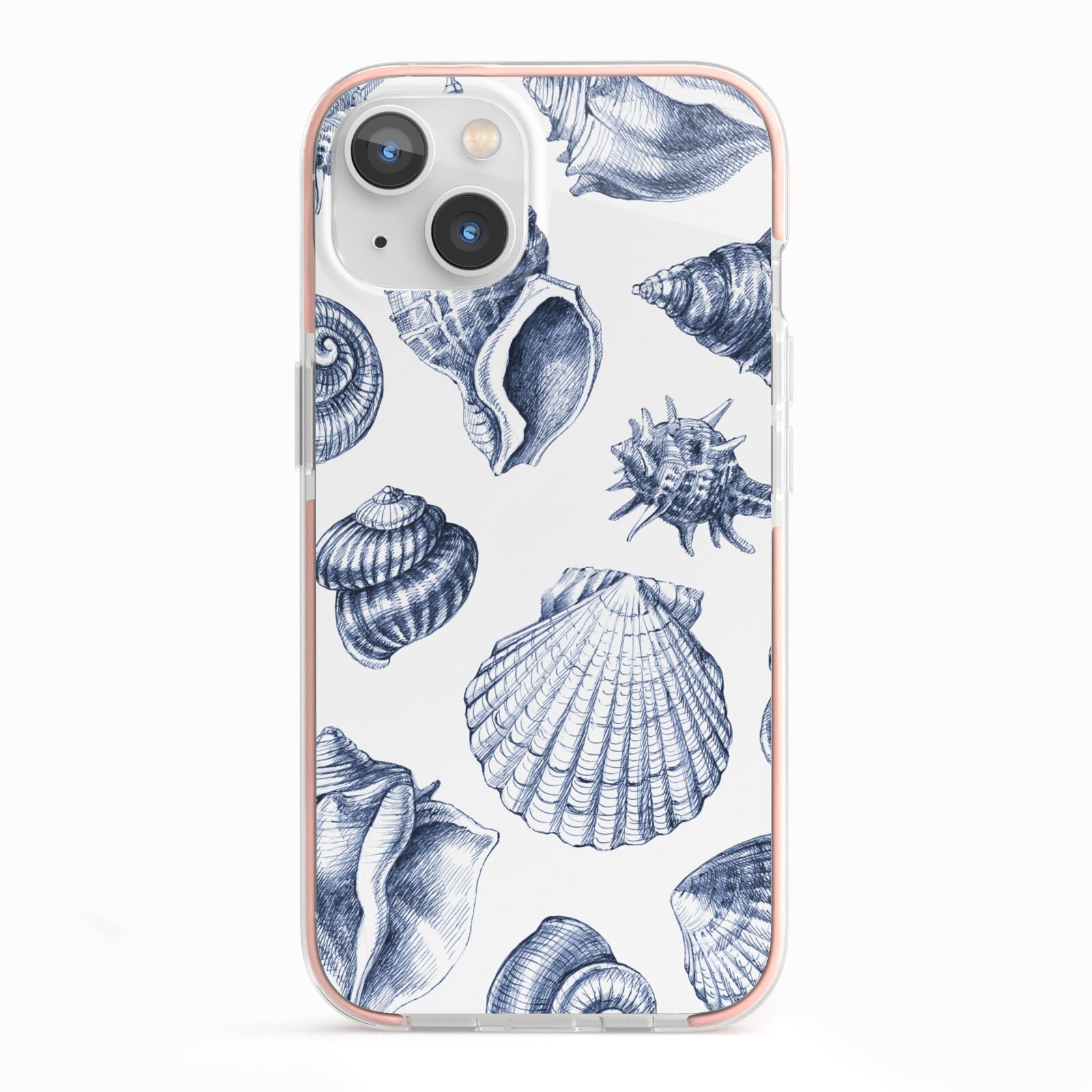 Shell iPhone 13 TPU Impact Case with Pink Edges