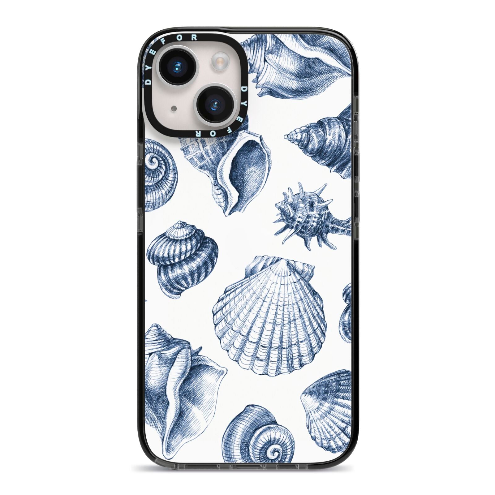 Shell iPhone 14 Black Impact Case on Silver phone