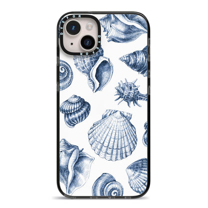 Shell iPhone 14 Plus Black Impact Case on Silver phone