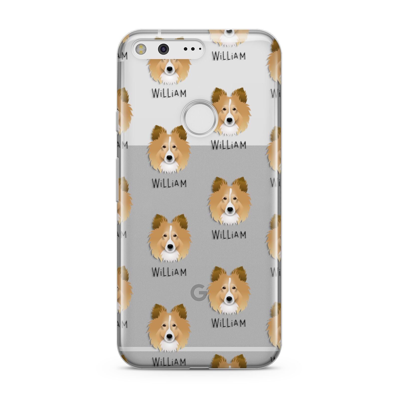 Shetland Sheepdog Icon with Name Google Pixel Case