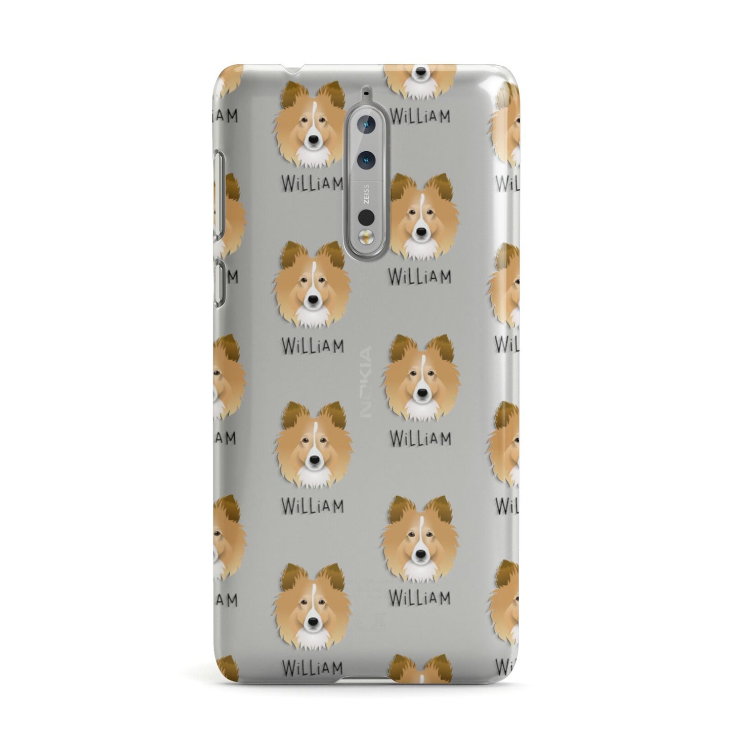 Shetland Sheepdog Icon with Name Nokia Case