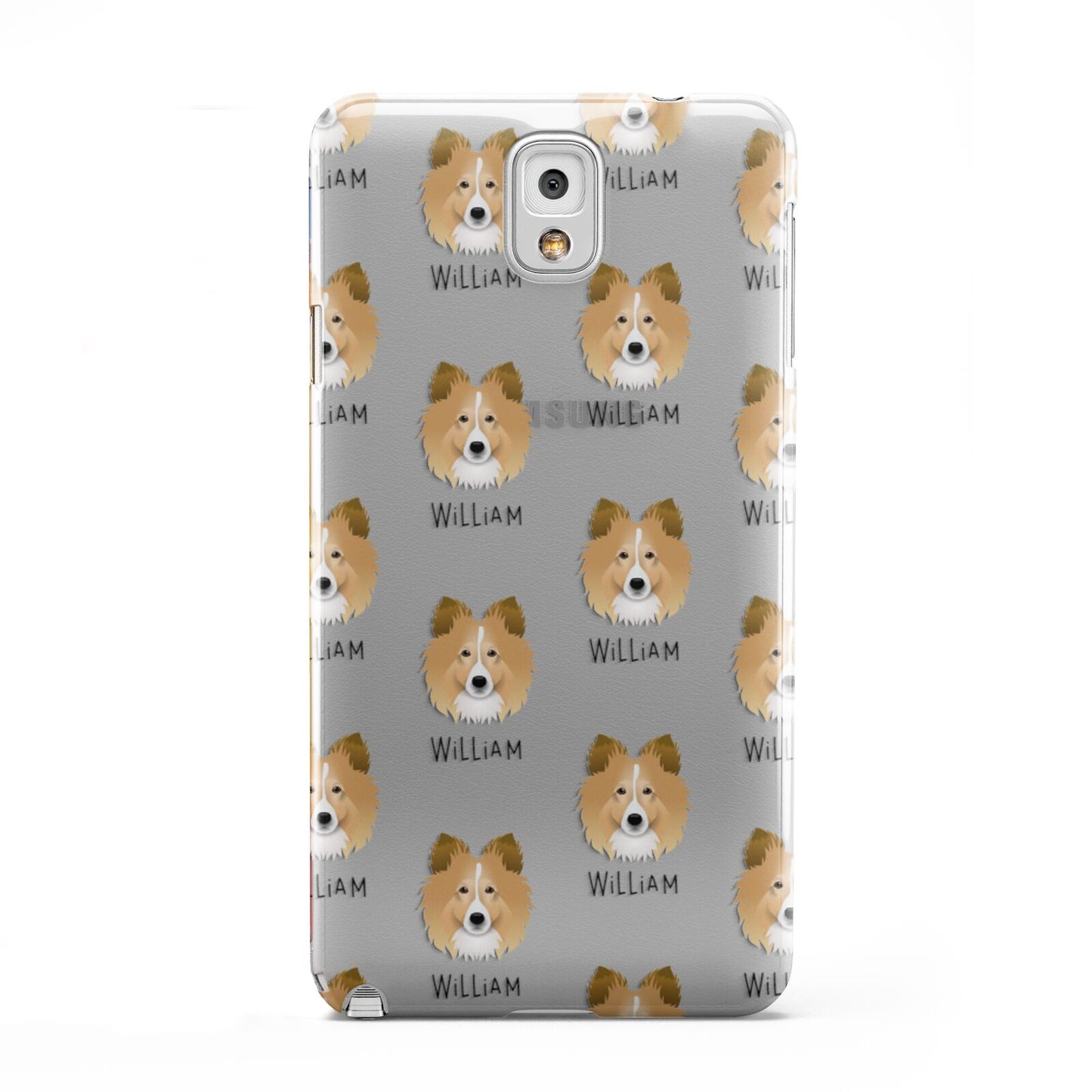Shetland Sheepdog Icon with Name Samsung Galaxy Note 3 Case