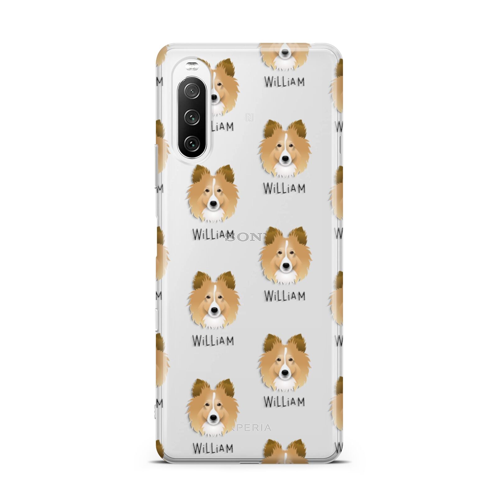 Shetland Sheepdog Icon with Name Sony Xperia 10 III Case